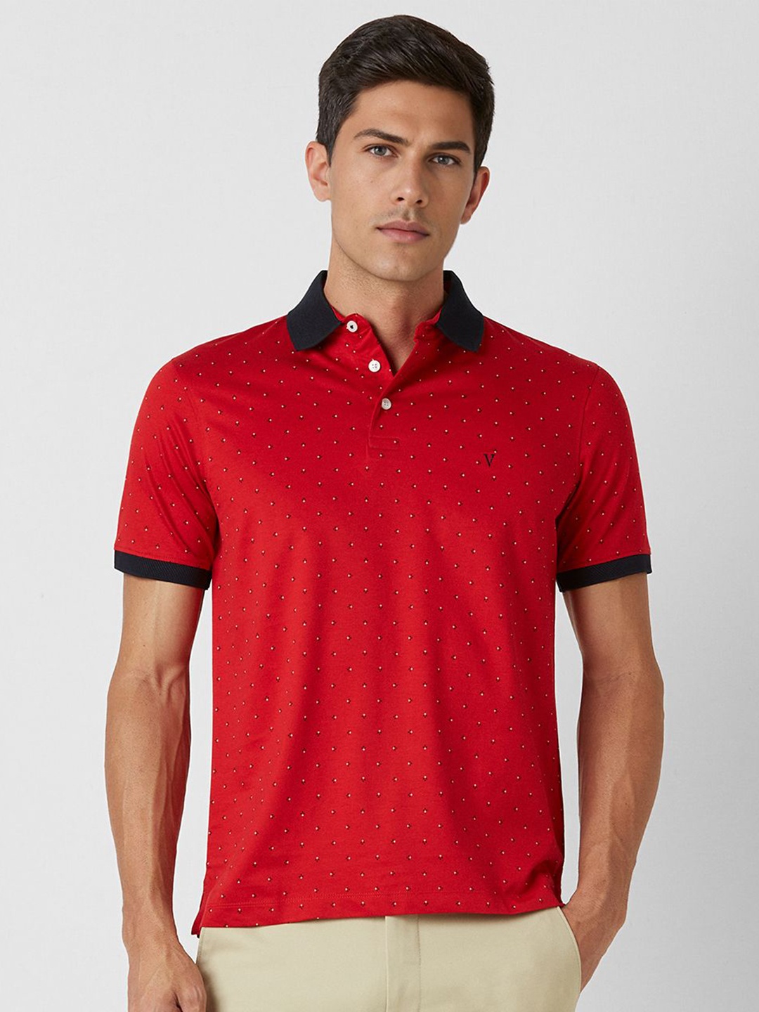 

Van Heusen Sport Men Printed Polo Collar T-shirt, Red