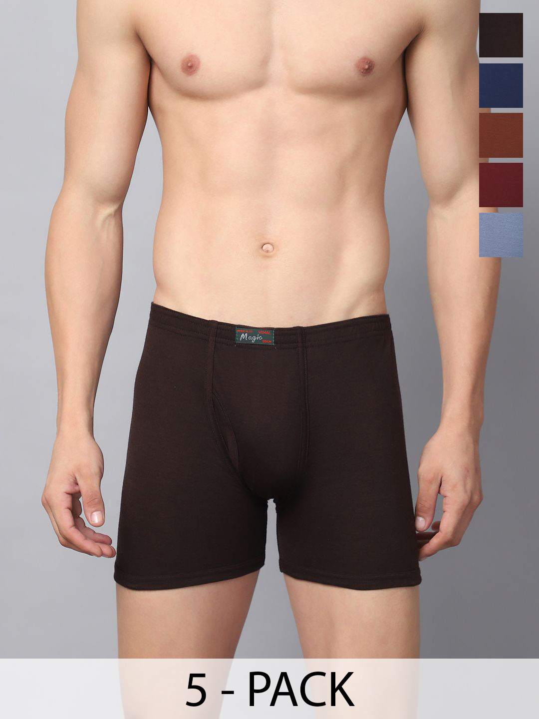 

VIMAL JONNEY Pack Of 5 Cotton Assorted Trunks MAGIC_BLUE_G.._05