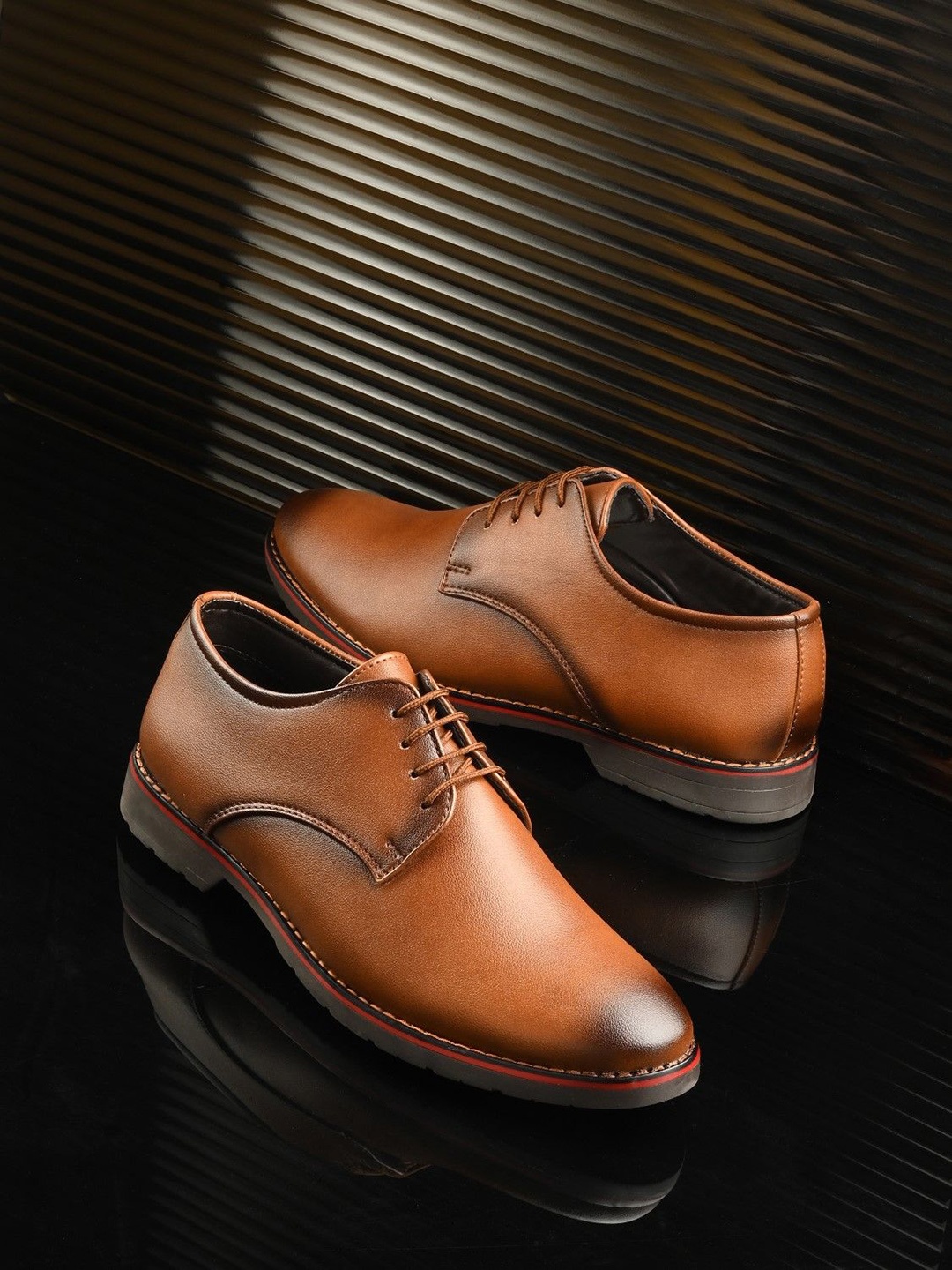 

INVICTUS Men Lace Up Formal Derbys, Tan