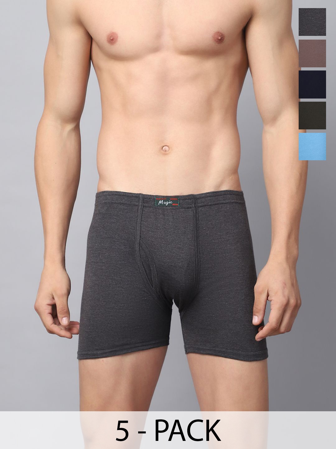 

VIMAL JONNEY Pack Of 5 Cotton Assorted Trunks MAGIC_BLUE_A.._05