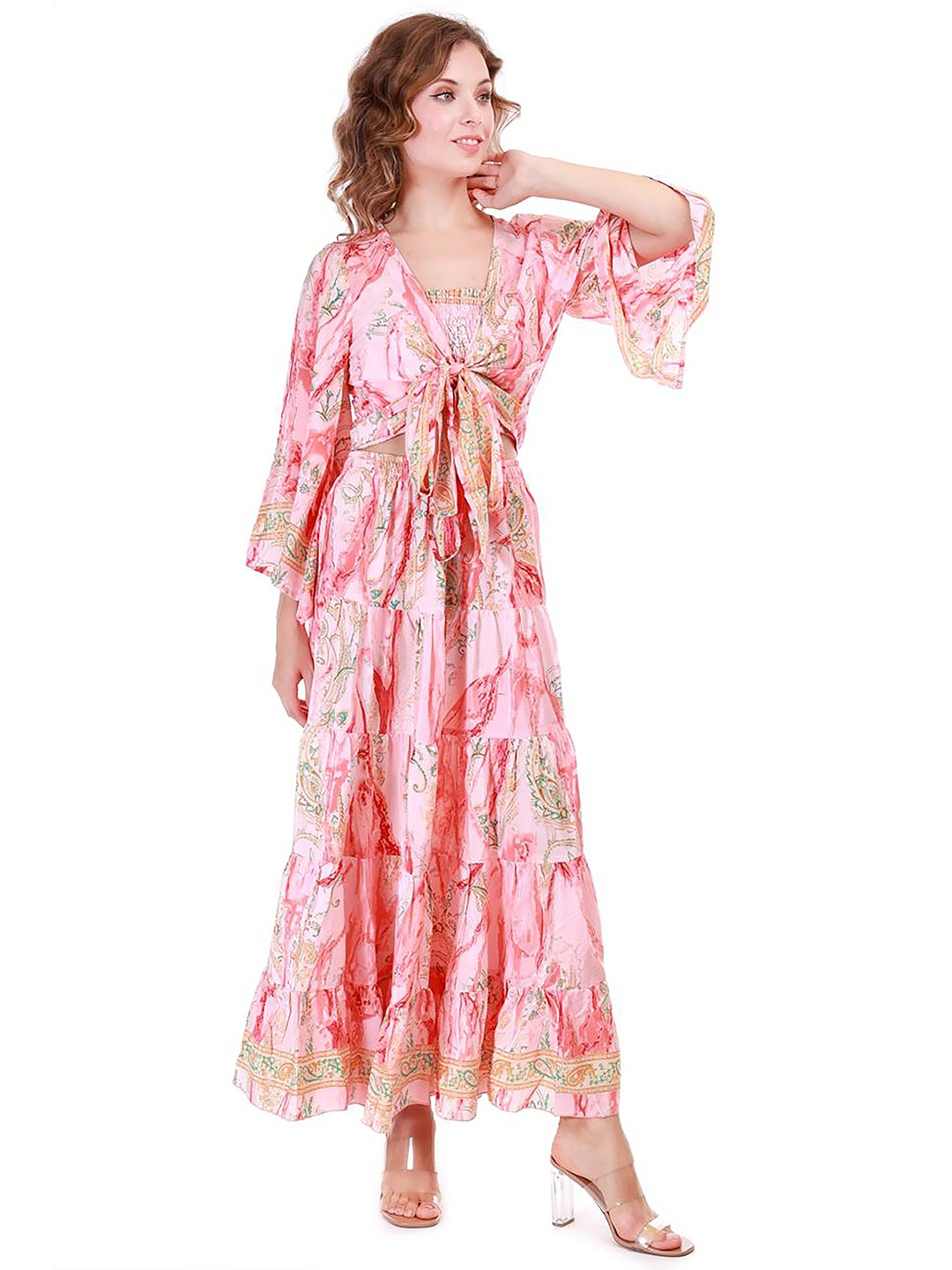 

KWEEN Women Floral Printed Maxi Dress, Blue