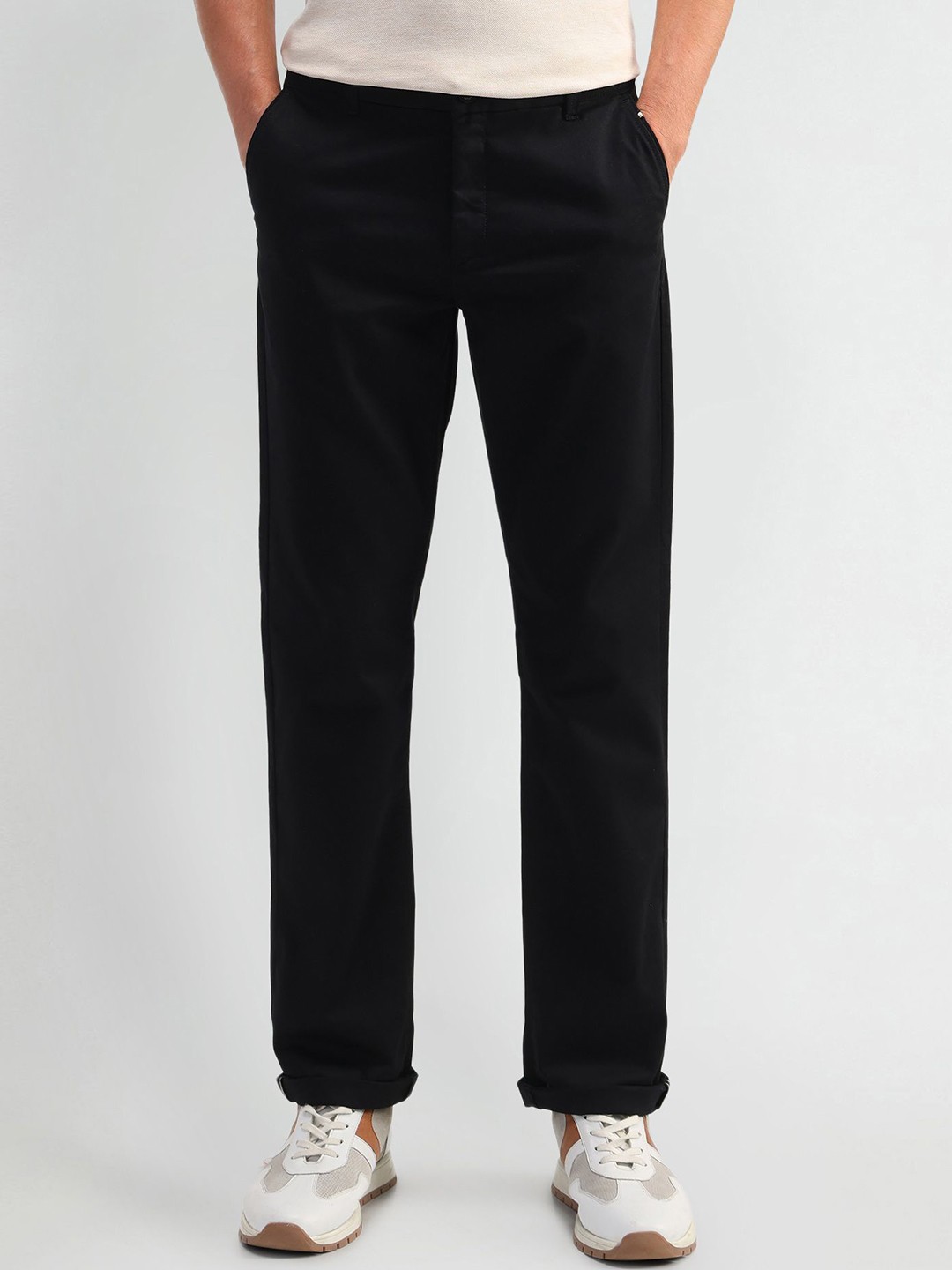 

Arrow Sport Men Urban Slim Slim Fit Trousers, Black