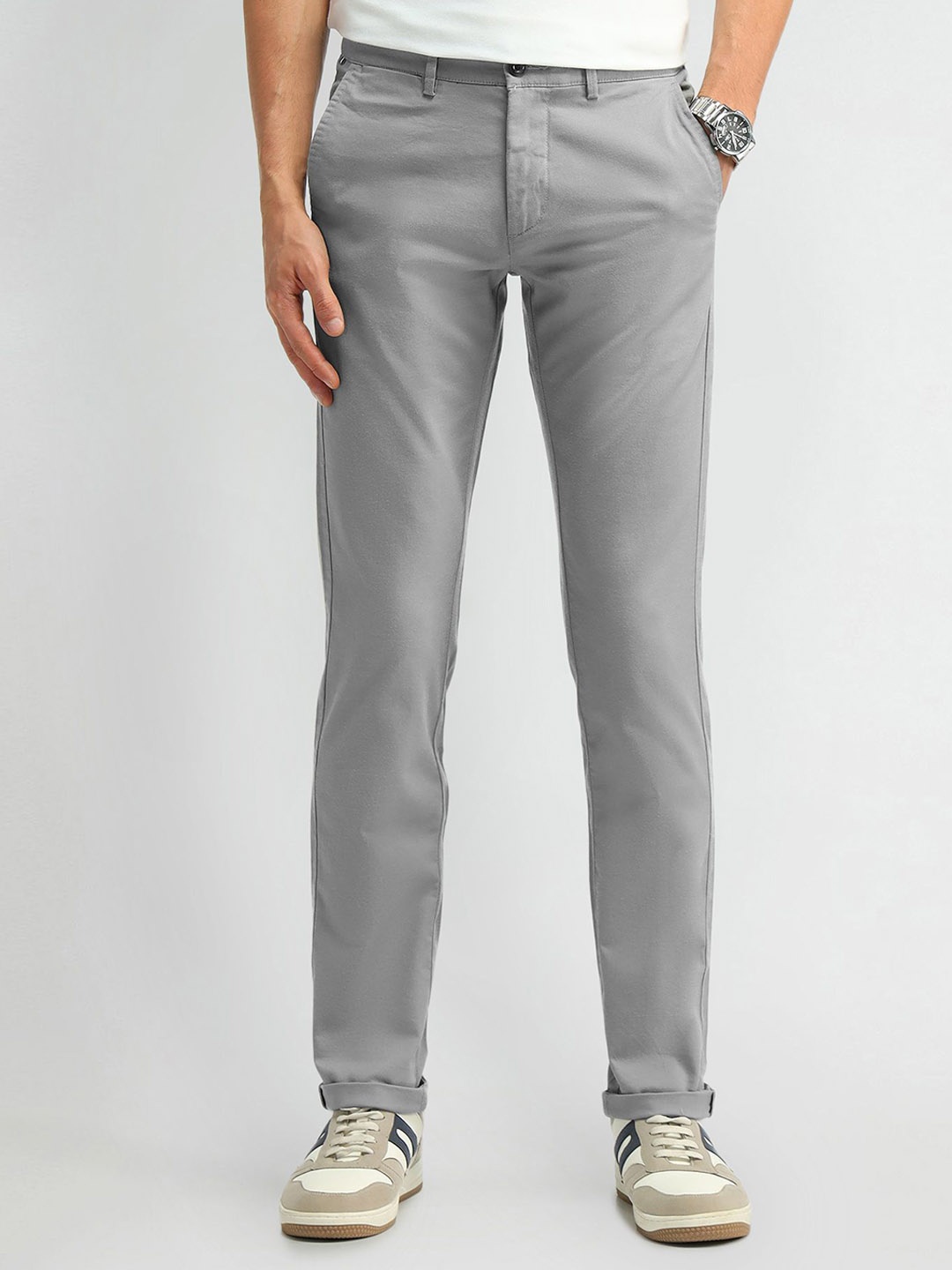 

Arrow Sport Men Urban Slim Slim Fit Trousers, Grey