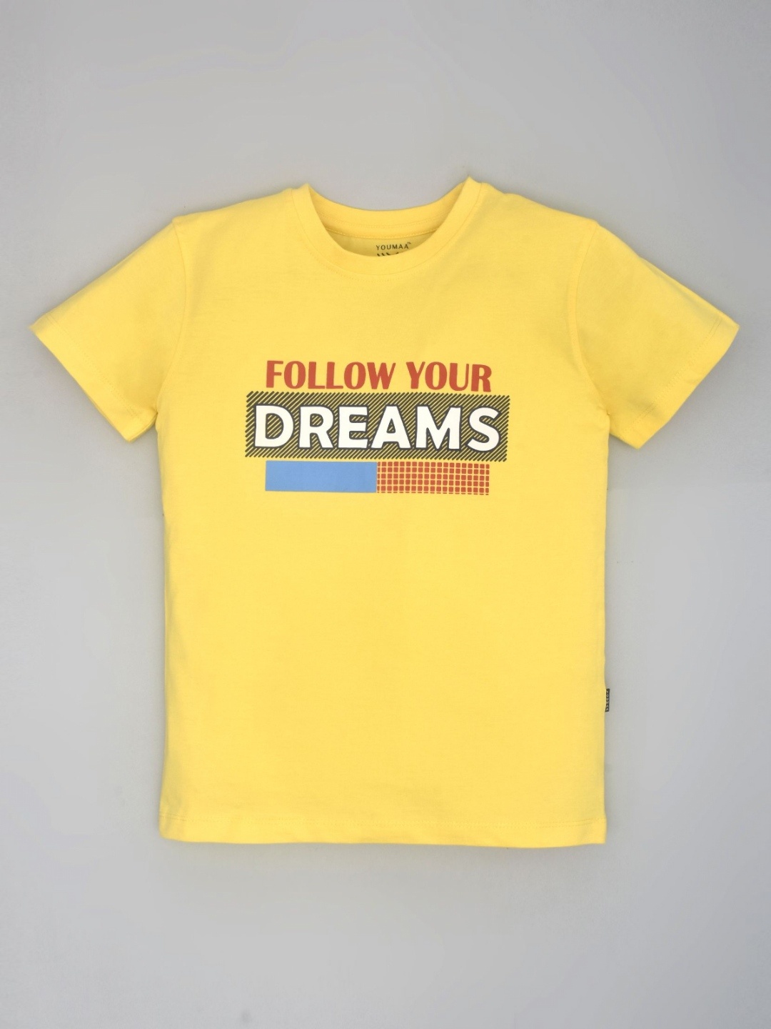 

YOUMAA Boys Bio Finish Conversational Printed Round Neck Pure Cotton T-shirt, Yellow