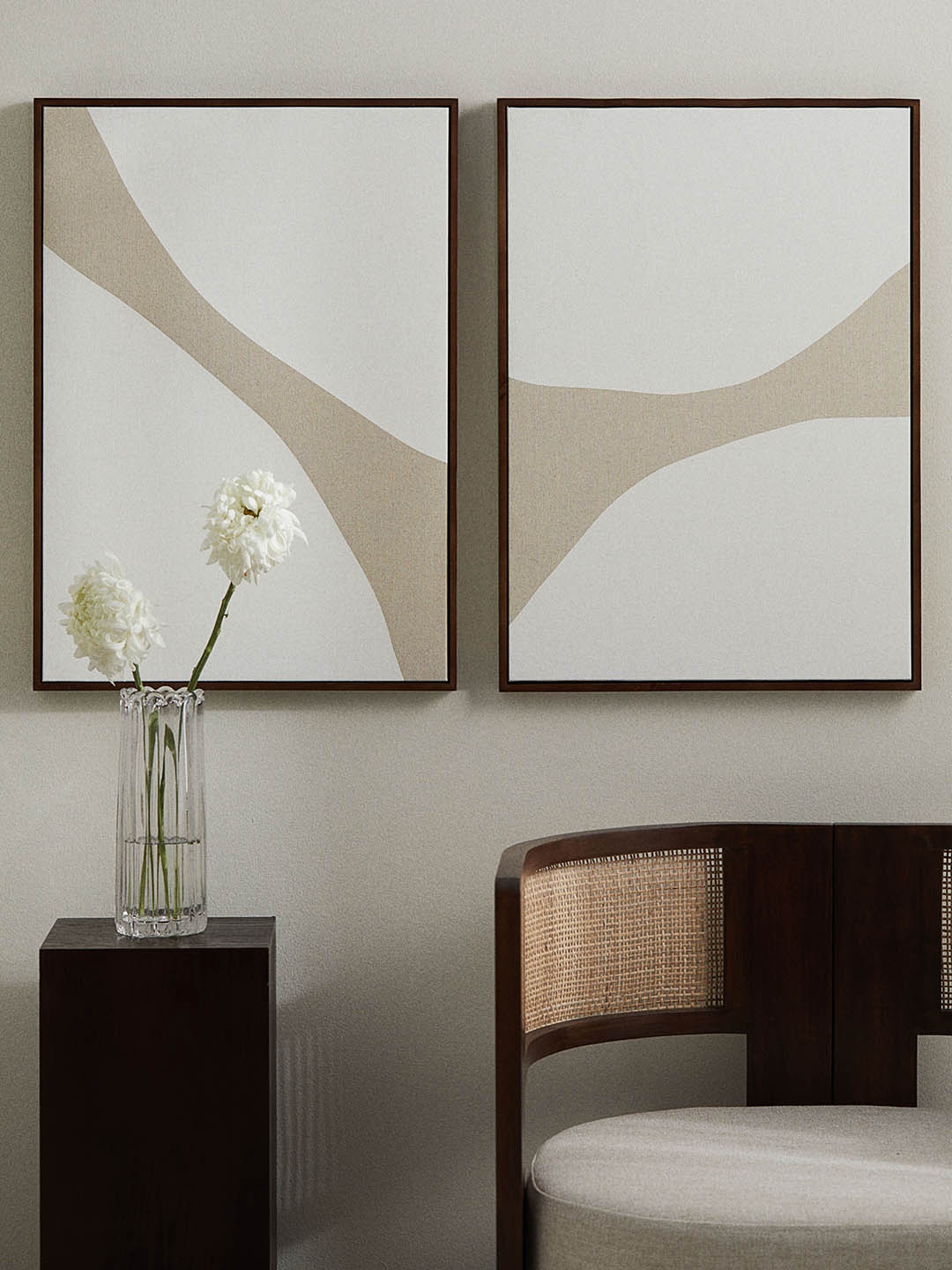 

H&M White & Beige Linen-Blend Wall Art