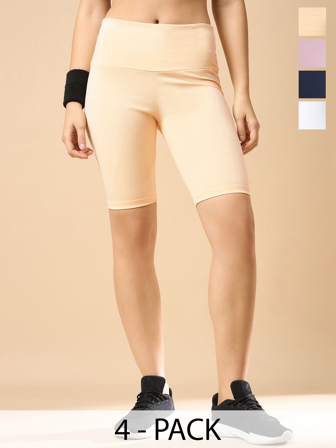 

COLOR CAPITAL Women Pack Of 4 Antimicrobial Gym Tights, Lavender