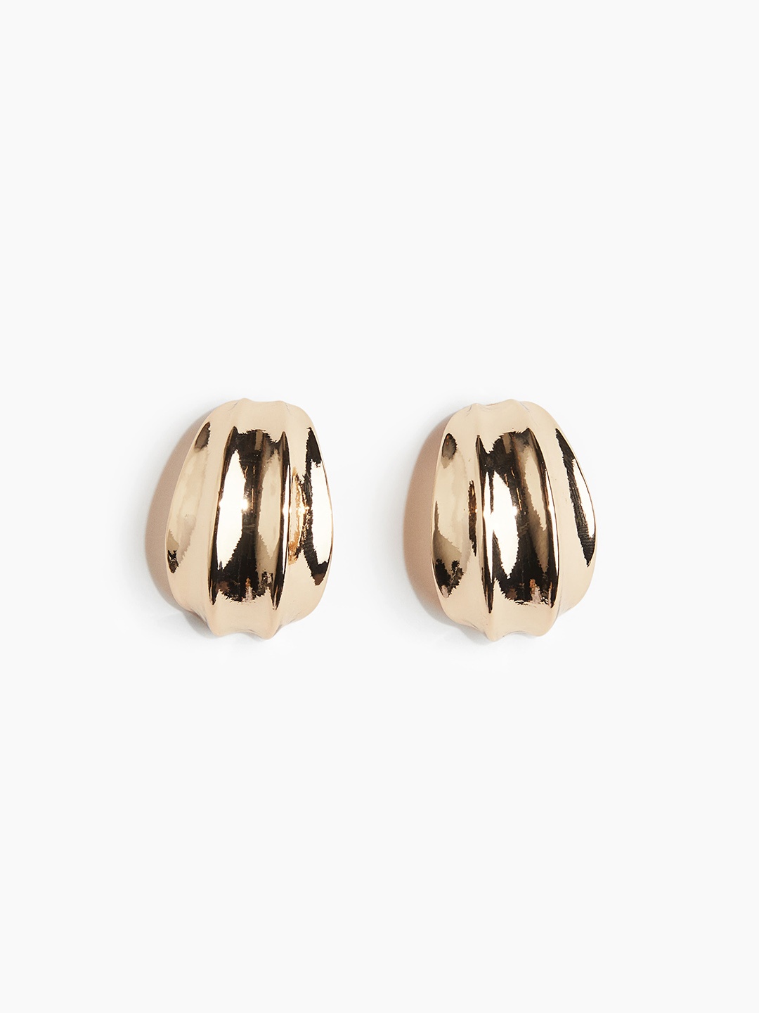 

H&M Fluted Earrings, Gold