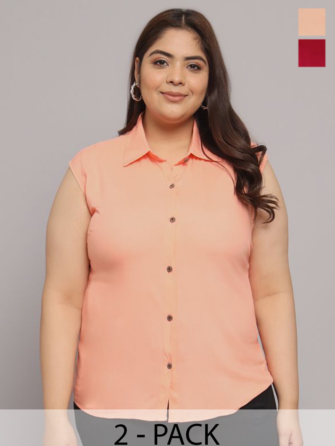 

Funday Fashion Women Opaque Casual Shirt, Peach