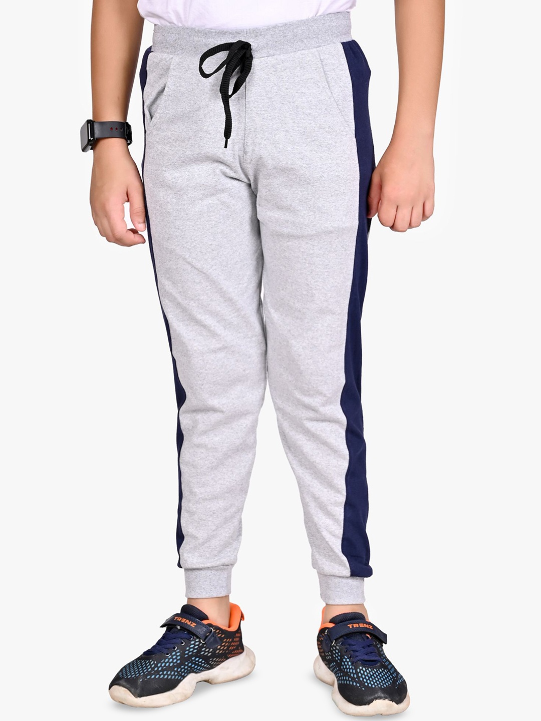 

BAESD Boys Cotton Mid Rise Joggers, Grey melange