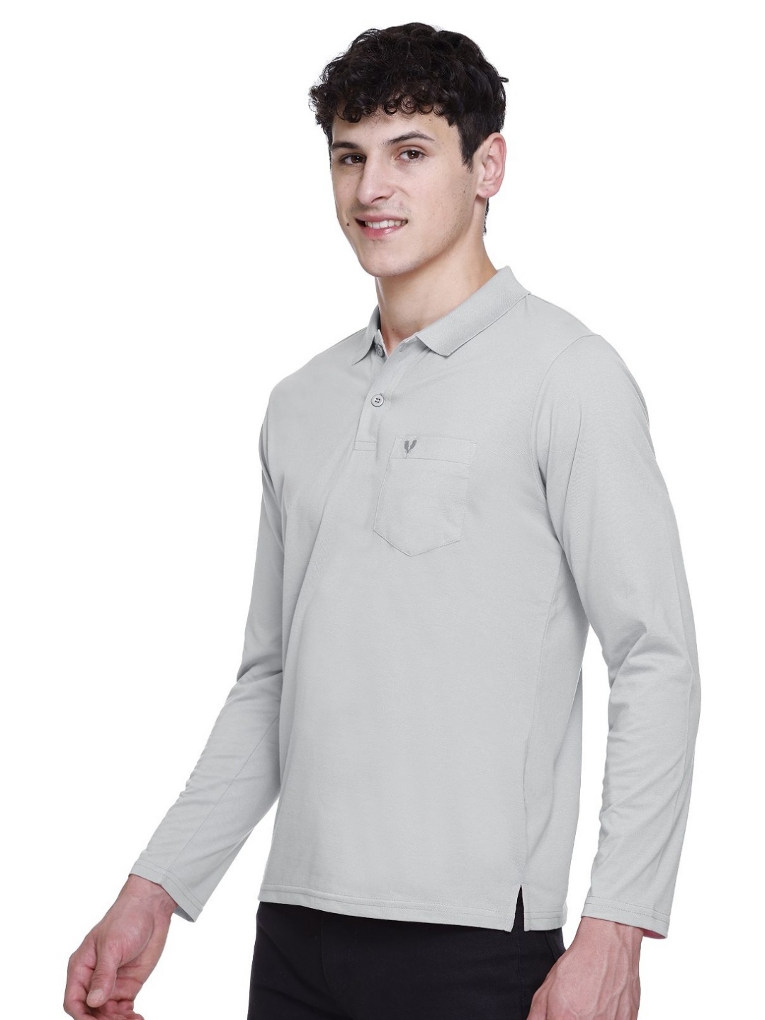 

GODFREY Men Solid Polo Collar Cotton T-shirt, Grey