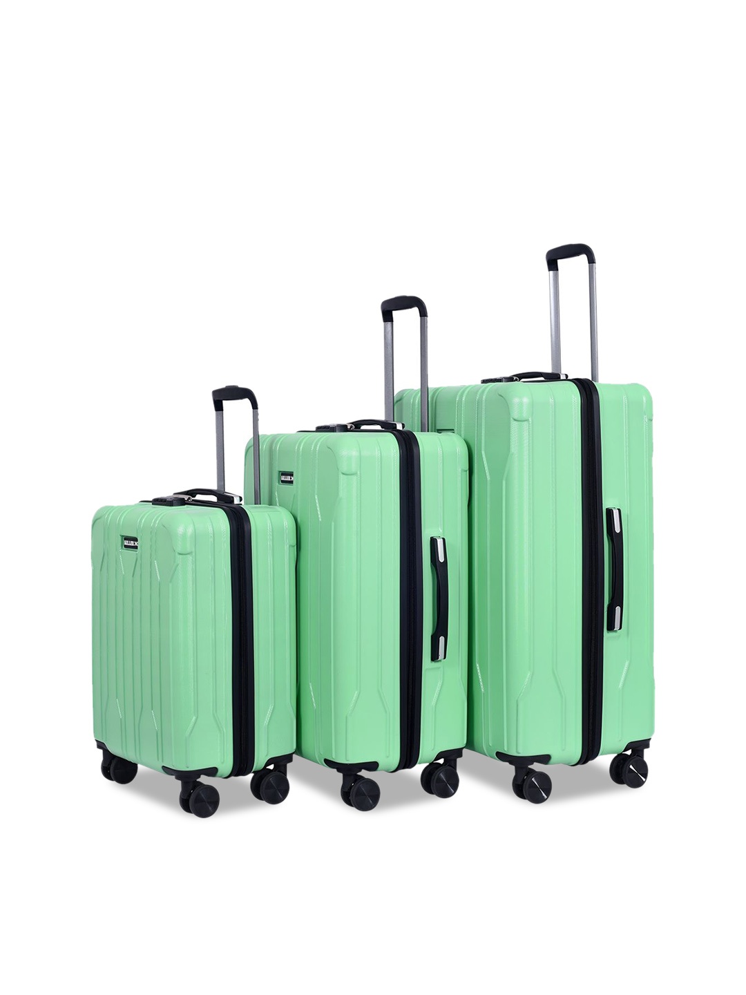 

Killer Set Of 3 Textured Hard-Sided Trolley Bags, Green