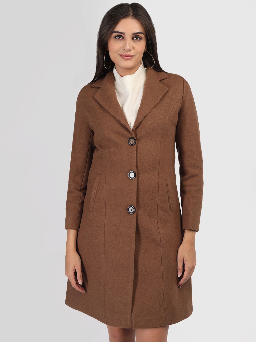 

LURE URBAN Women Single-Breasted Overcoats, Tan