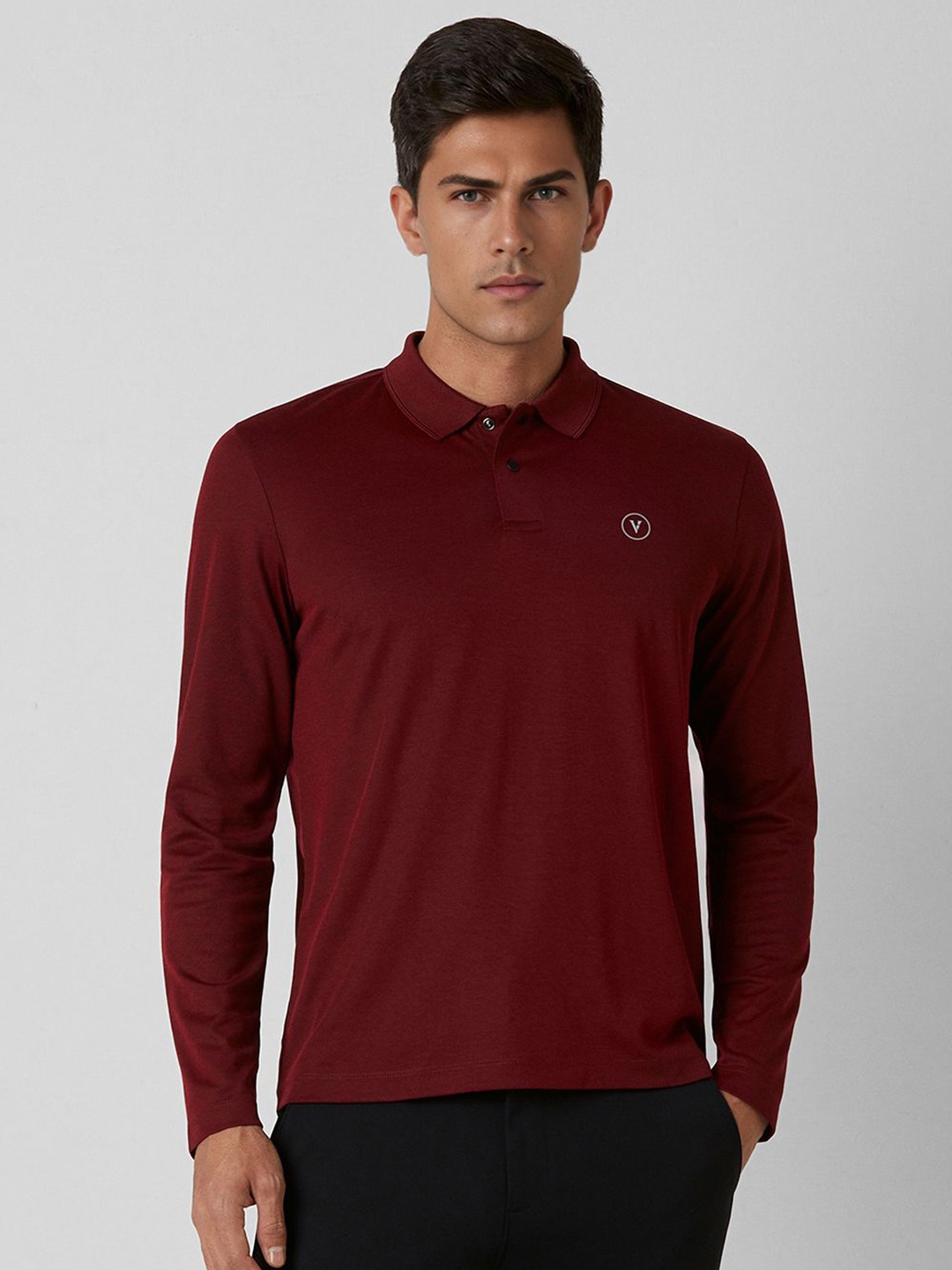 

Van Heusen Flex Men Solid Polo Collar Cotton T-shirt, Maroon