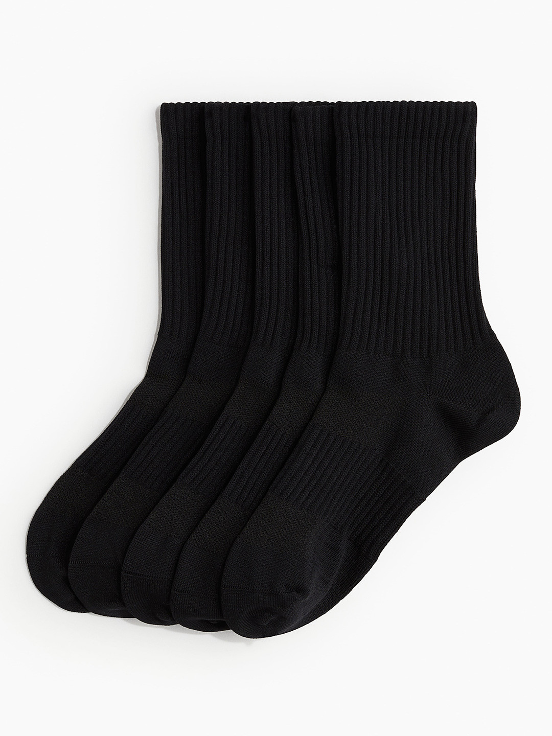 

H&M 5-Pack Sports Socks in DryMove, Black