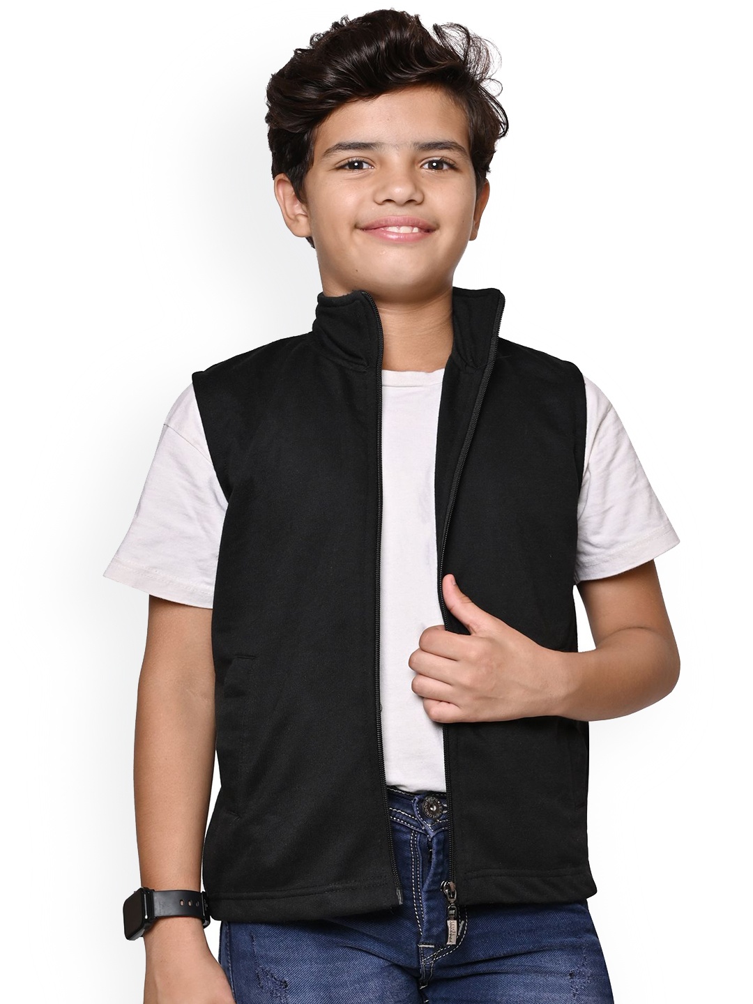 

BAESD Boys Mock Collar Solid Fleece Casual Bomber Jacket, Black