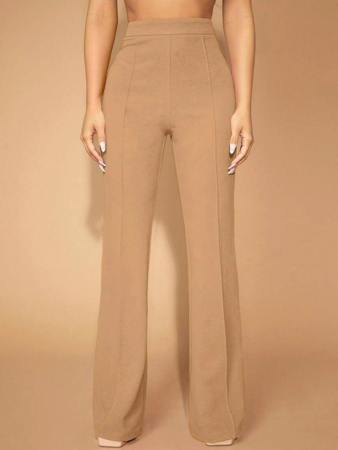 

Stylecast X Slyck Solid Pattern Wide Leg Regular Trouser, Beige