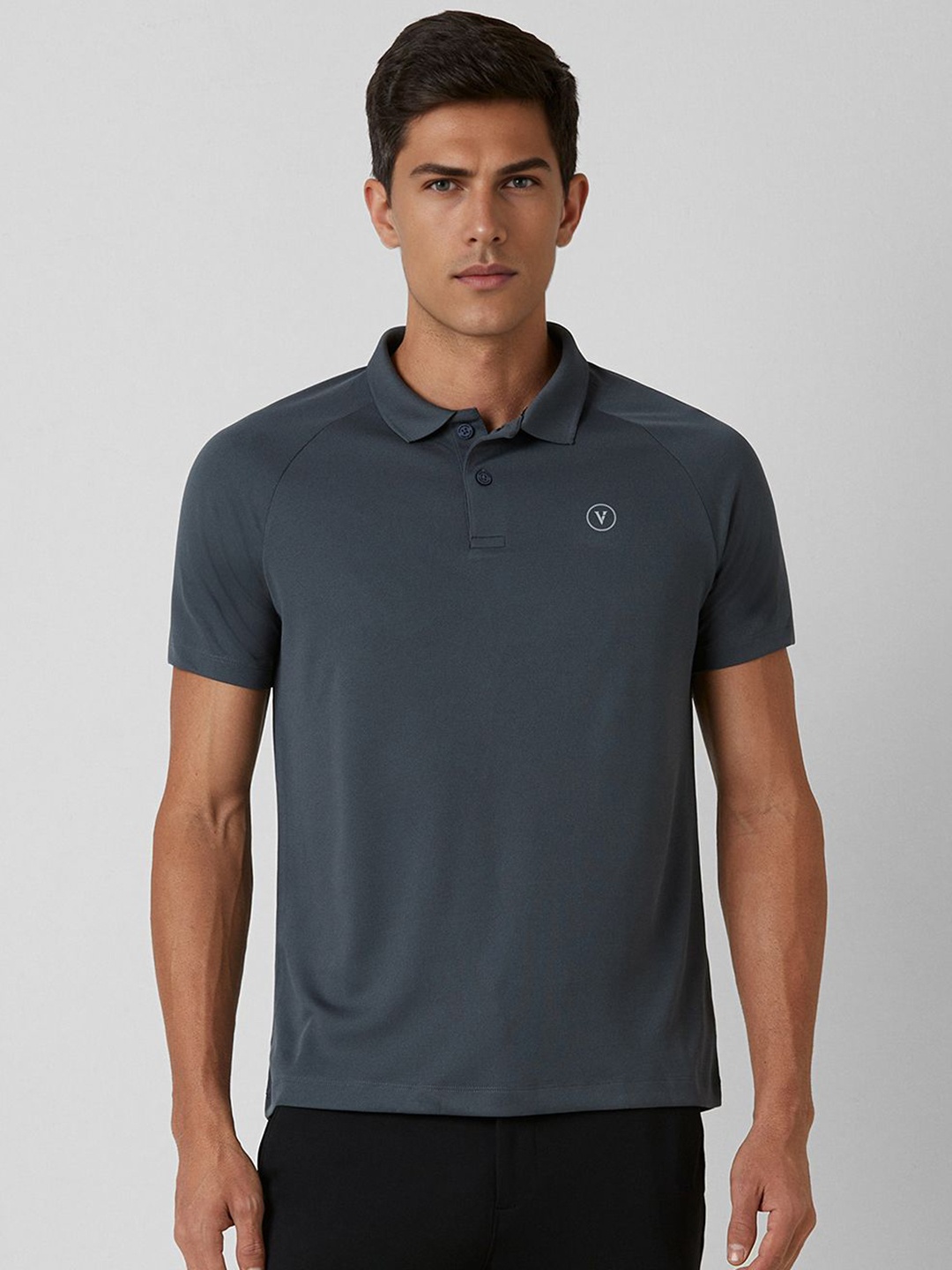 

Van Heusen Flex Men Solid Polo Collar T-shirt, Grey