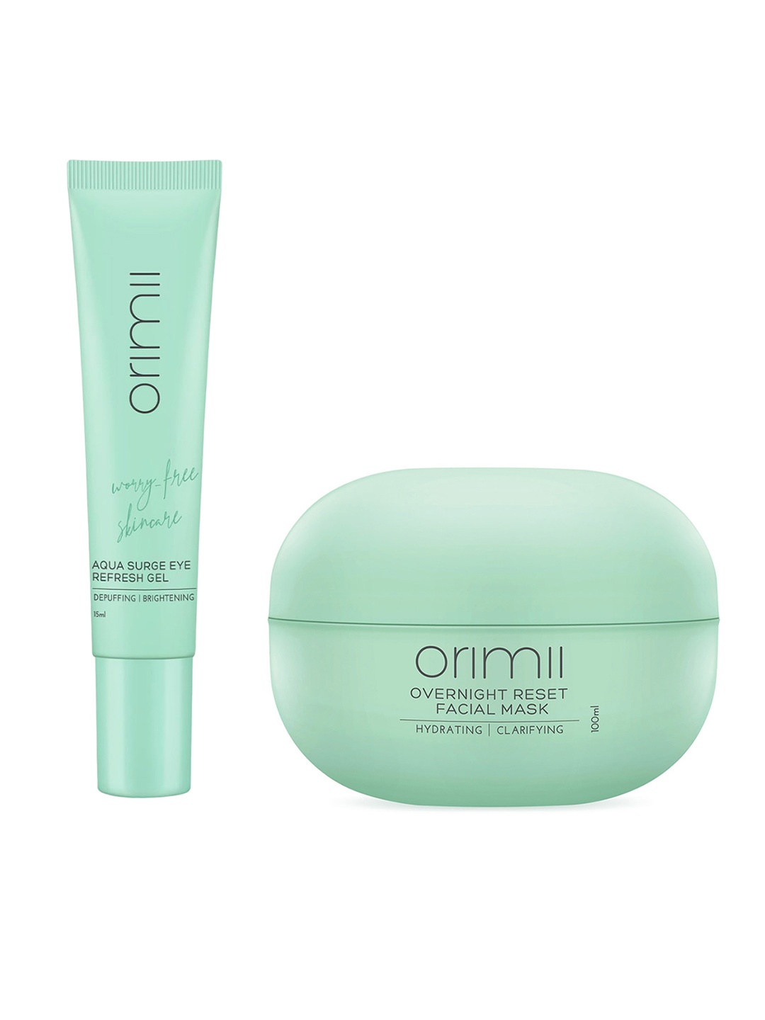

Orimii Set Of Overnight Reset Facial Mask & Under Eye Cream Gel - 100ml + 15ml, Green