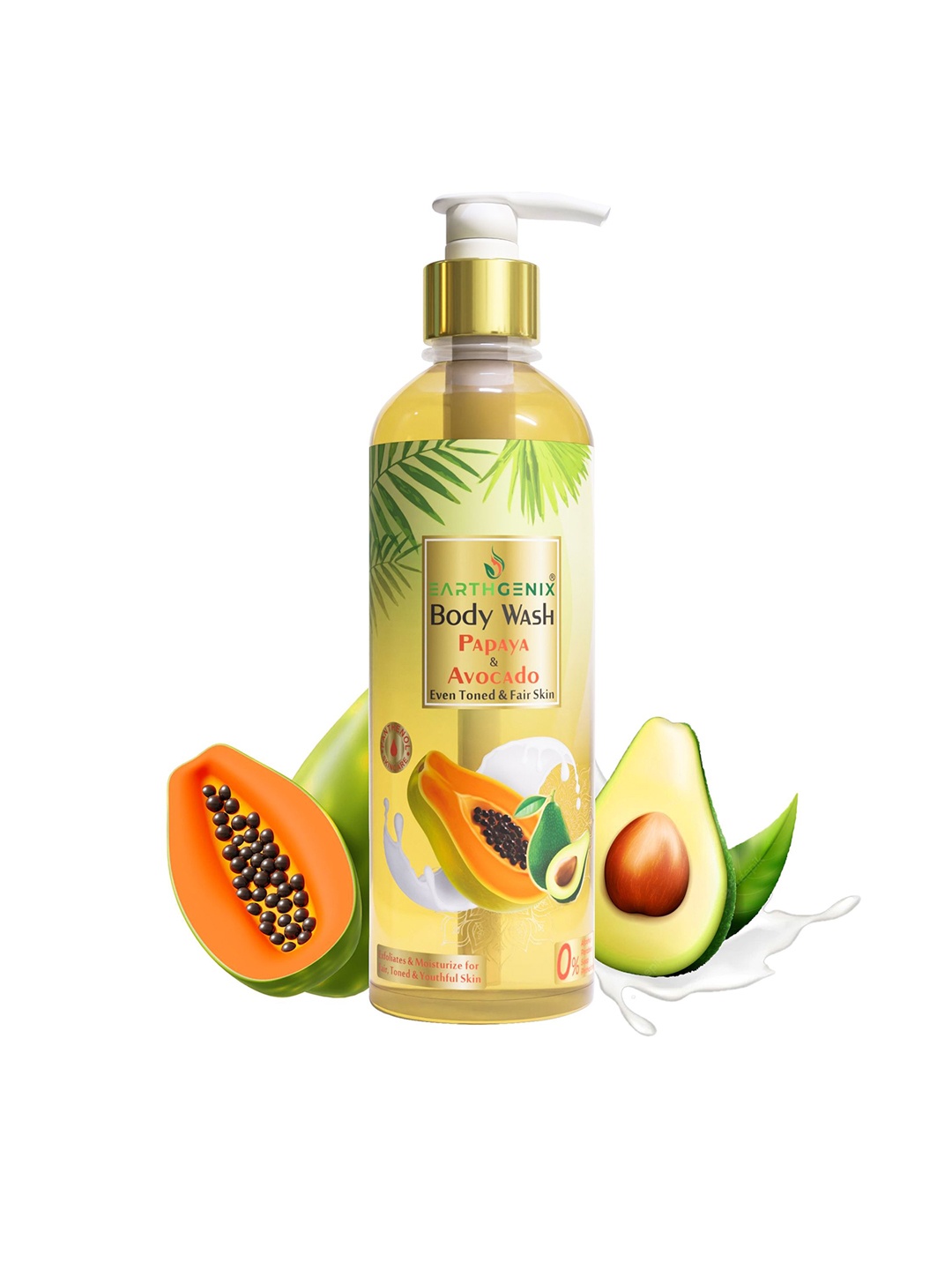 

Earthgenix Papaya & Avocado Body Wash With Loofah - 500 ml, Yellow