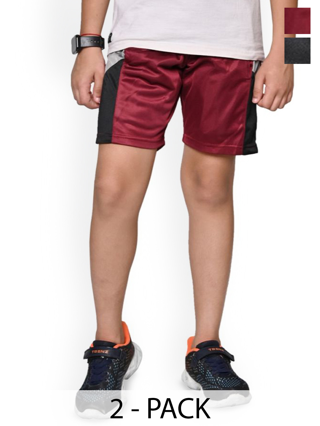 

BAESD Boys Pack Of 5 High-Rise Regular Fit Shorts, Red