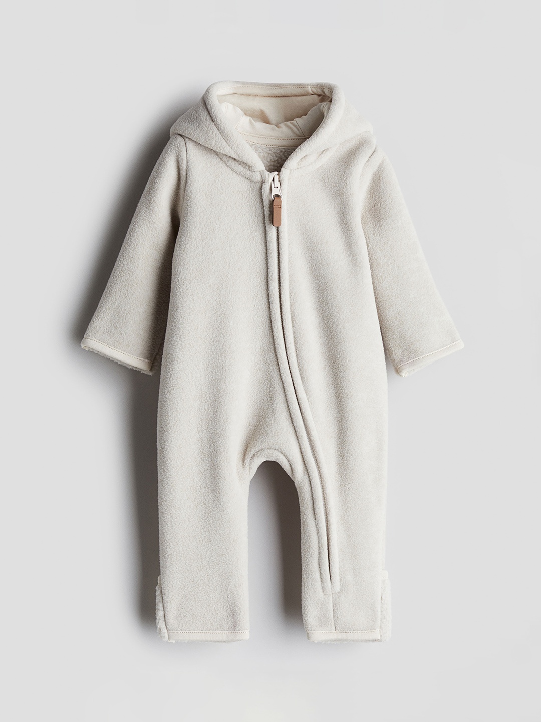 

H&M Boys Hooded Fleece All-In-One Suit, Beige