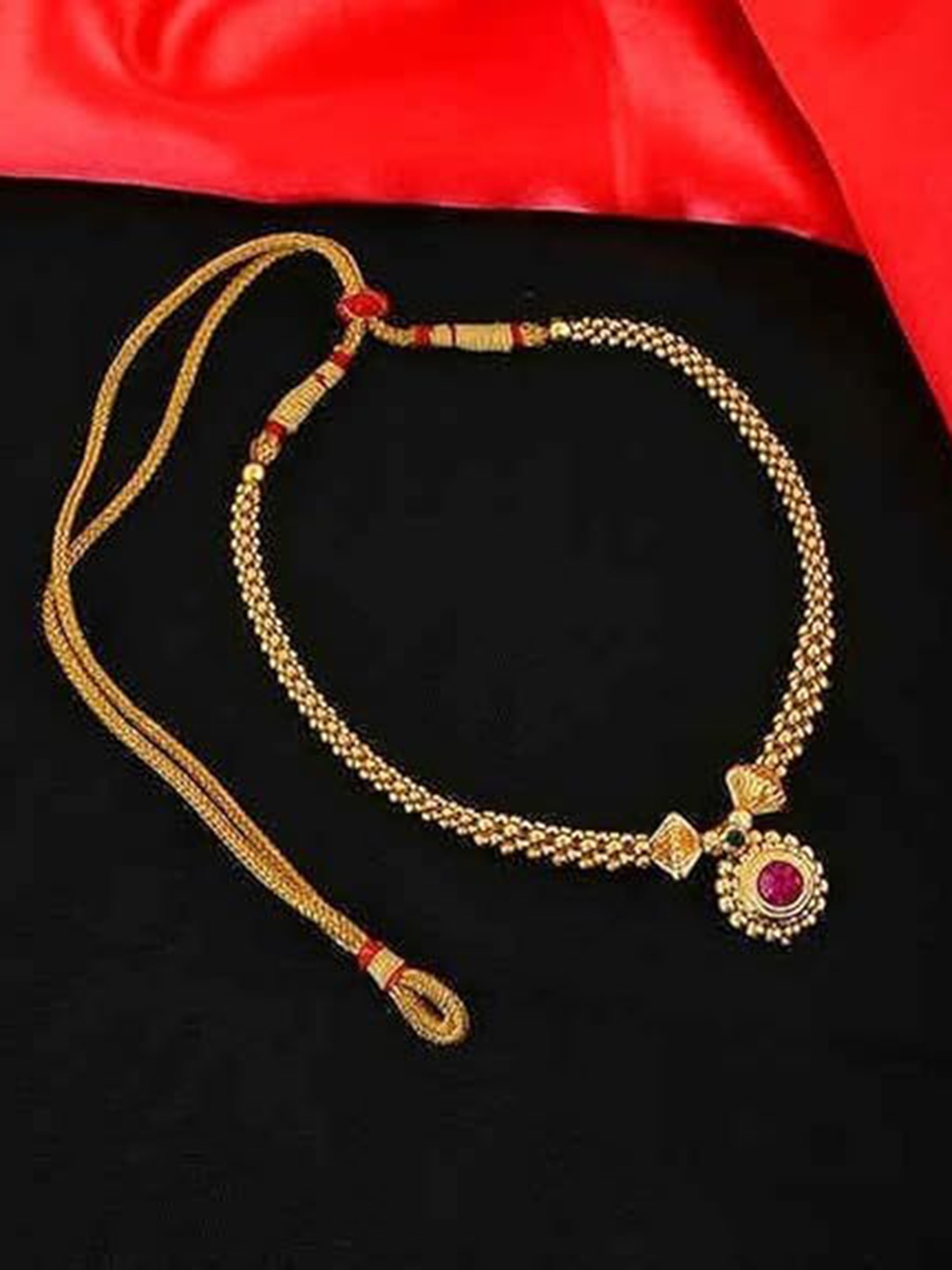 

Lila Gold-Plated Stone-Studded & Beaded Jewellery Set