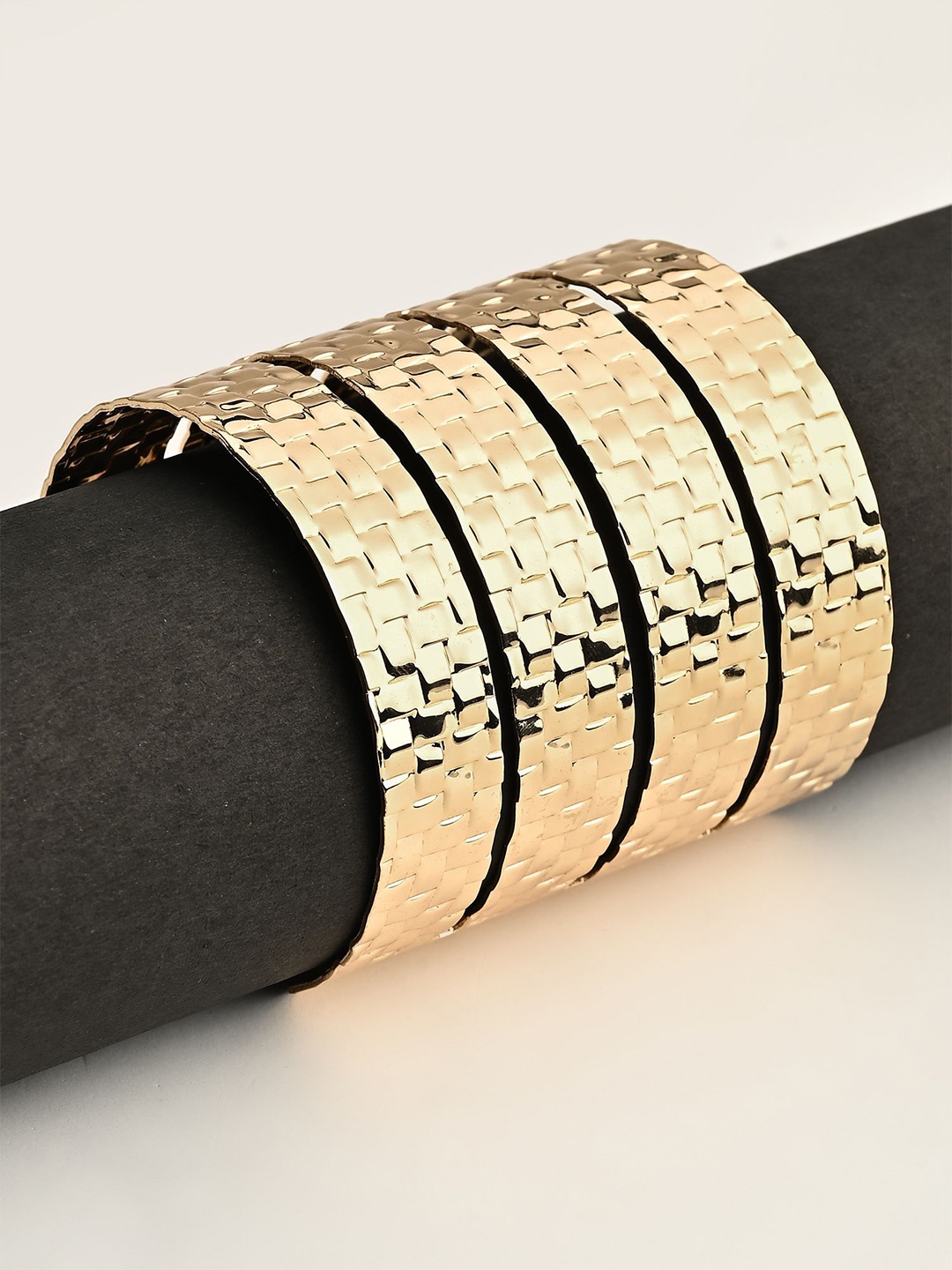 

Kazo Gold-Plated Textured Cuff Bracelet