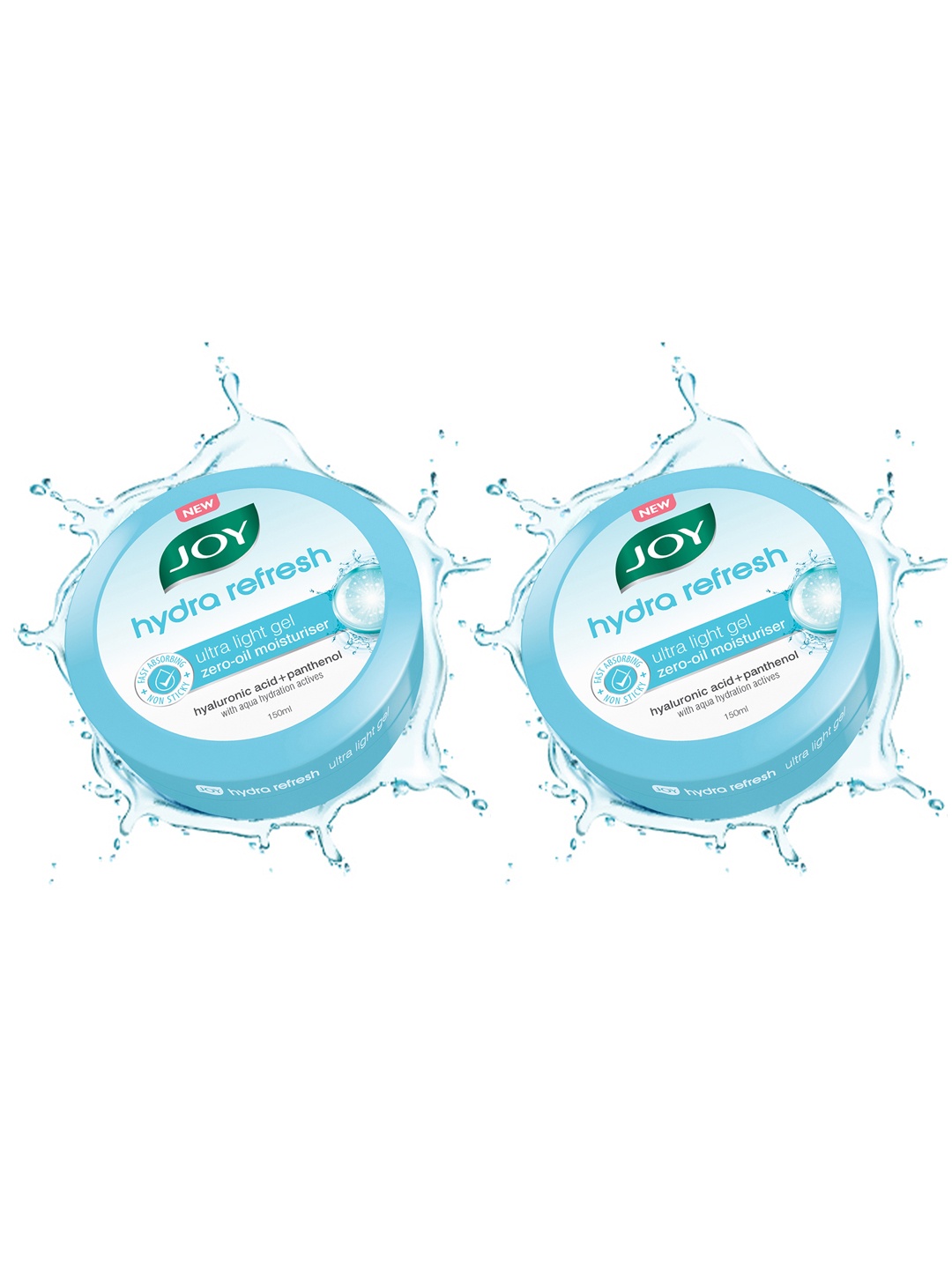 

JOY Set Of 2 Hydra Fresh Ultra Light Gel Oil Free Moisturiser - 150ml Each, Blue