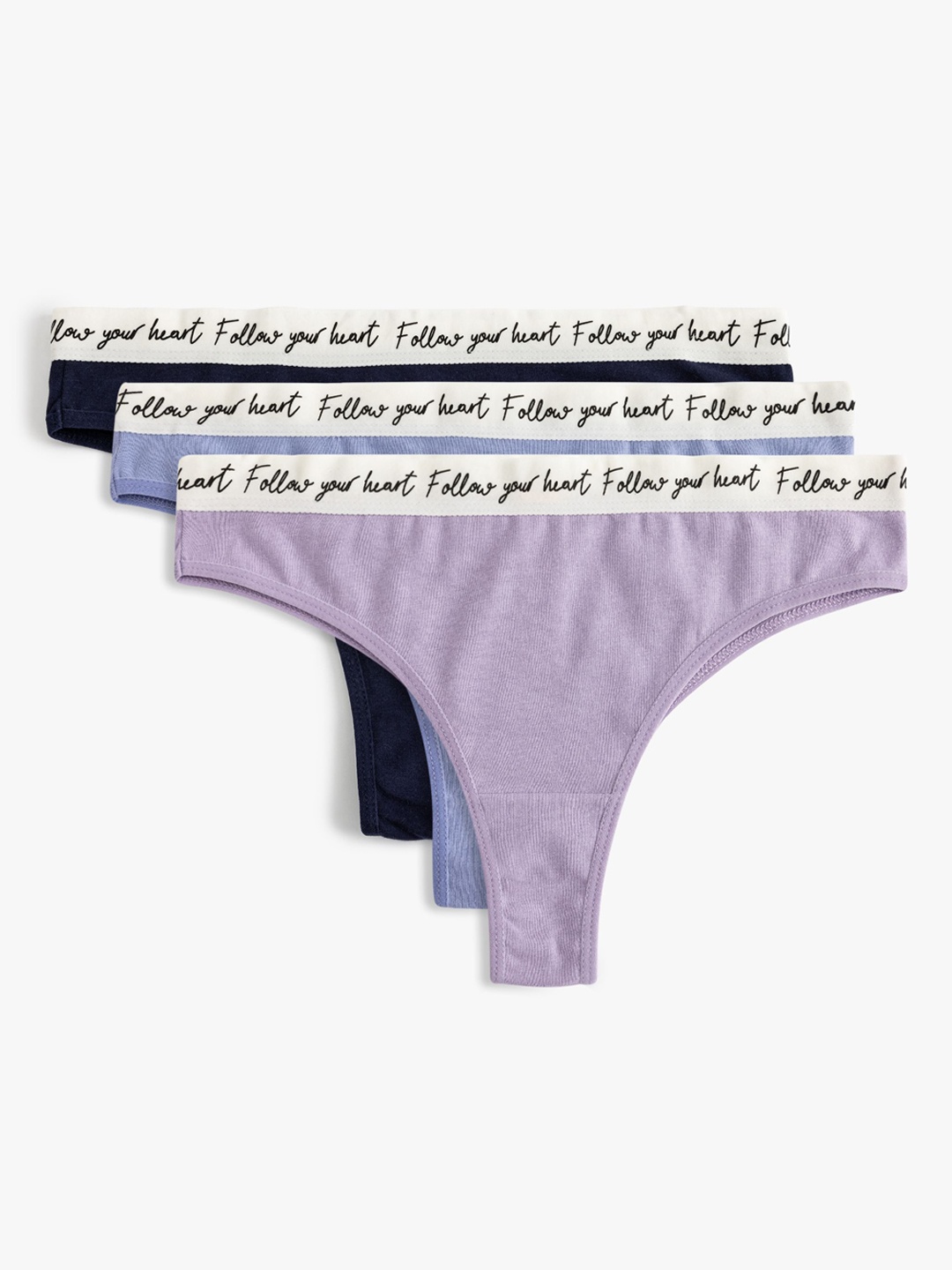 

Koton Pack of 3 Mid Rise Basic Briefs 8684287514317, Pink
