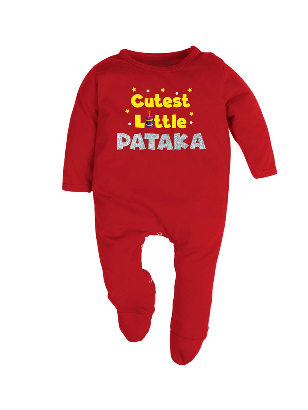 

FFLIRTYGO Kids Printed Cotton Sleepsuit, Red