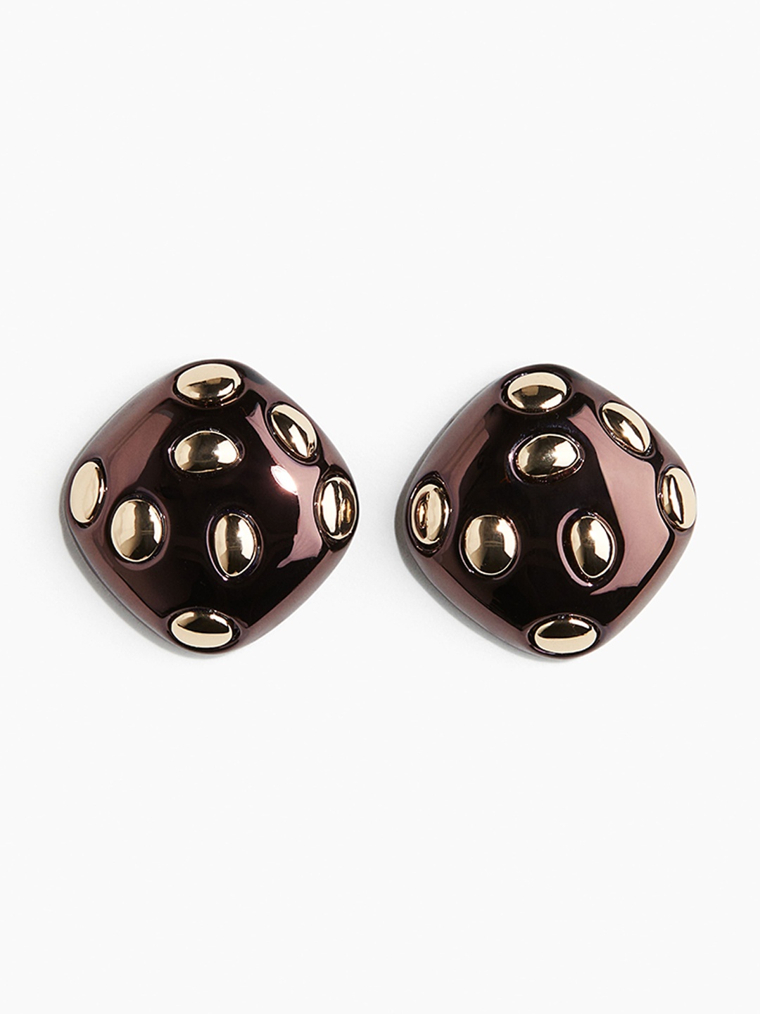

H&M Spotted Stud Earrings, Brown