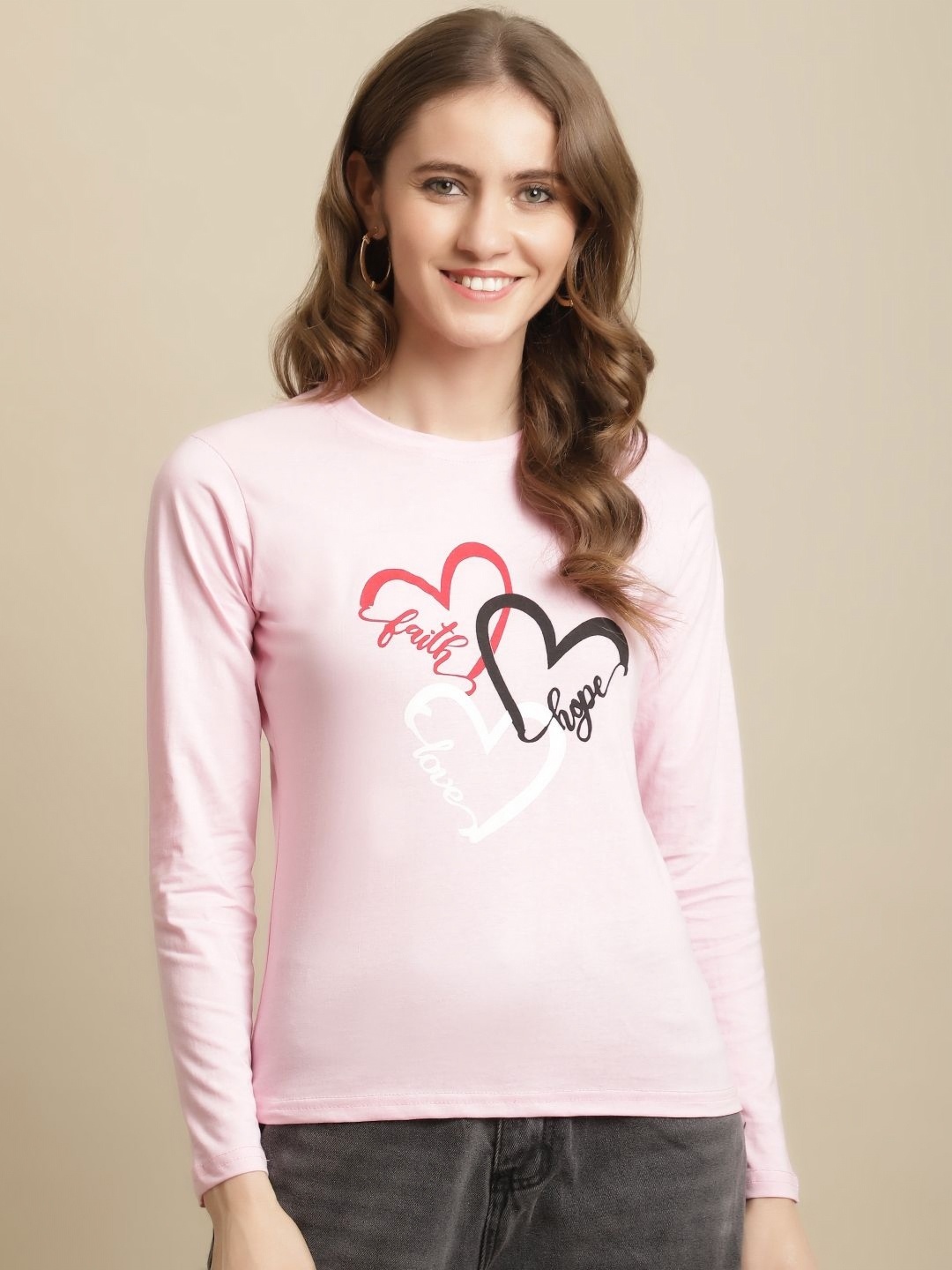 

Metronaut Women Graphic Printed Round Neck Cotton T-shirt, Pink