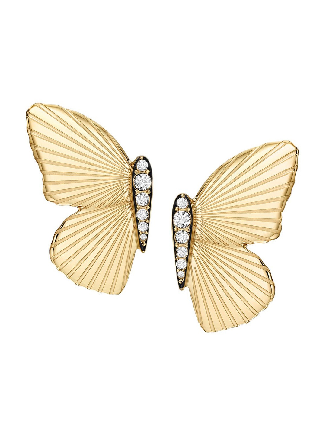 

Fossil Butterfly Stone Studs Earrings, Gold