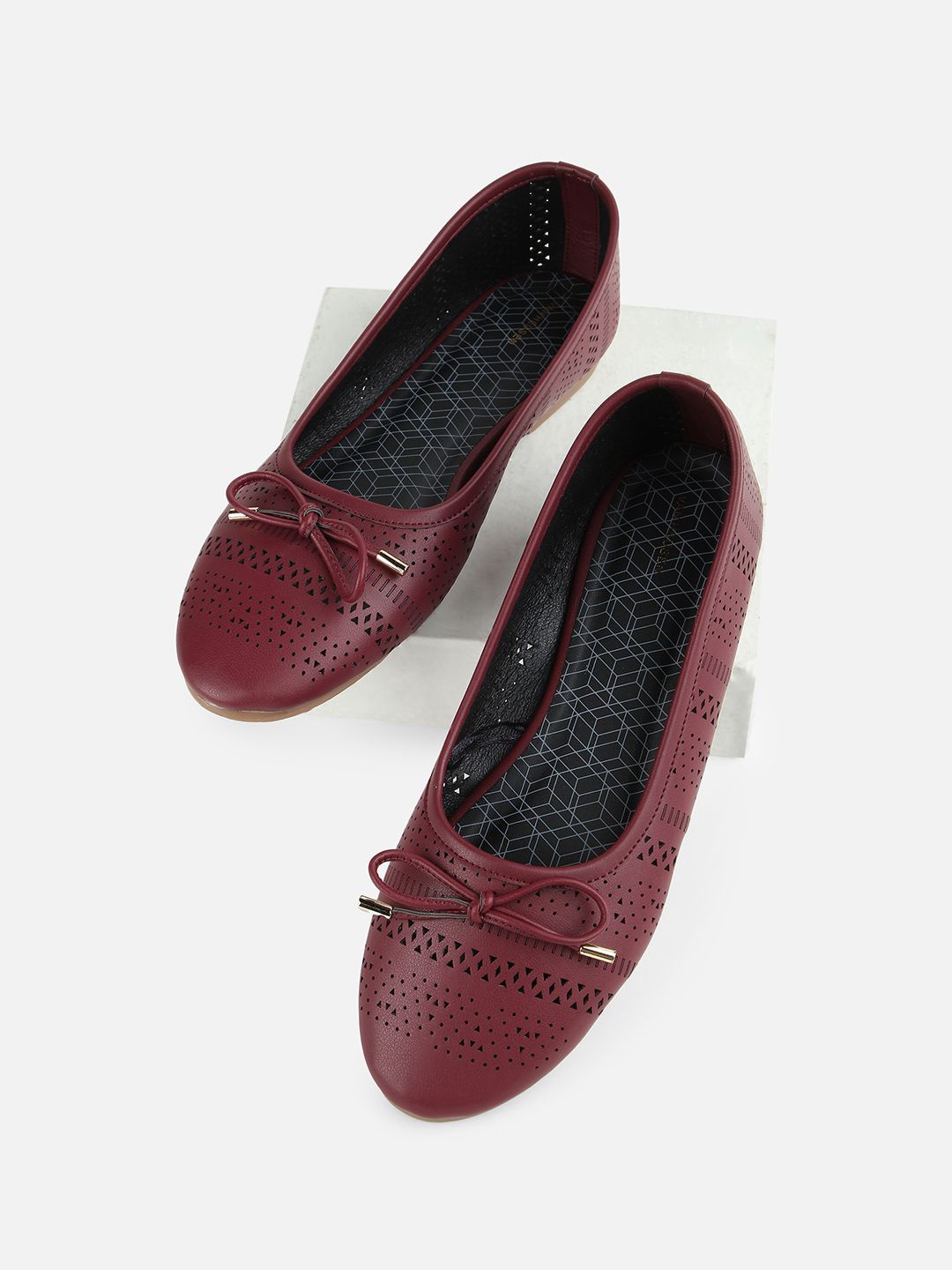 

Van Heusen Woman Women Perforations PU Loafers, Maroon