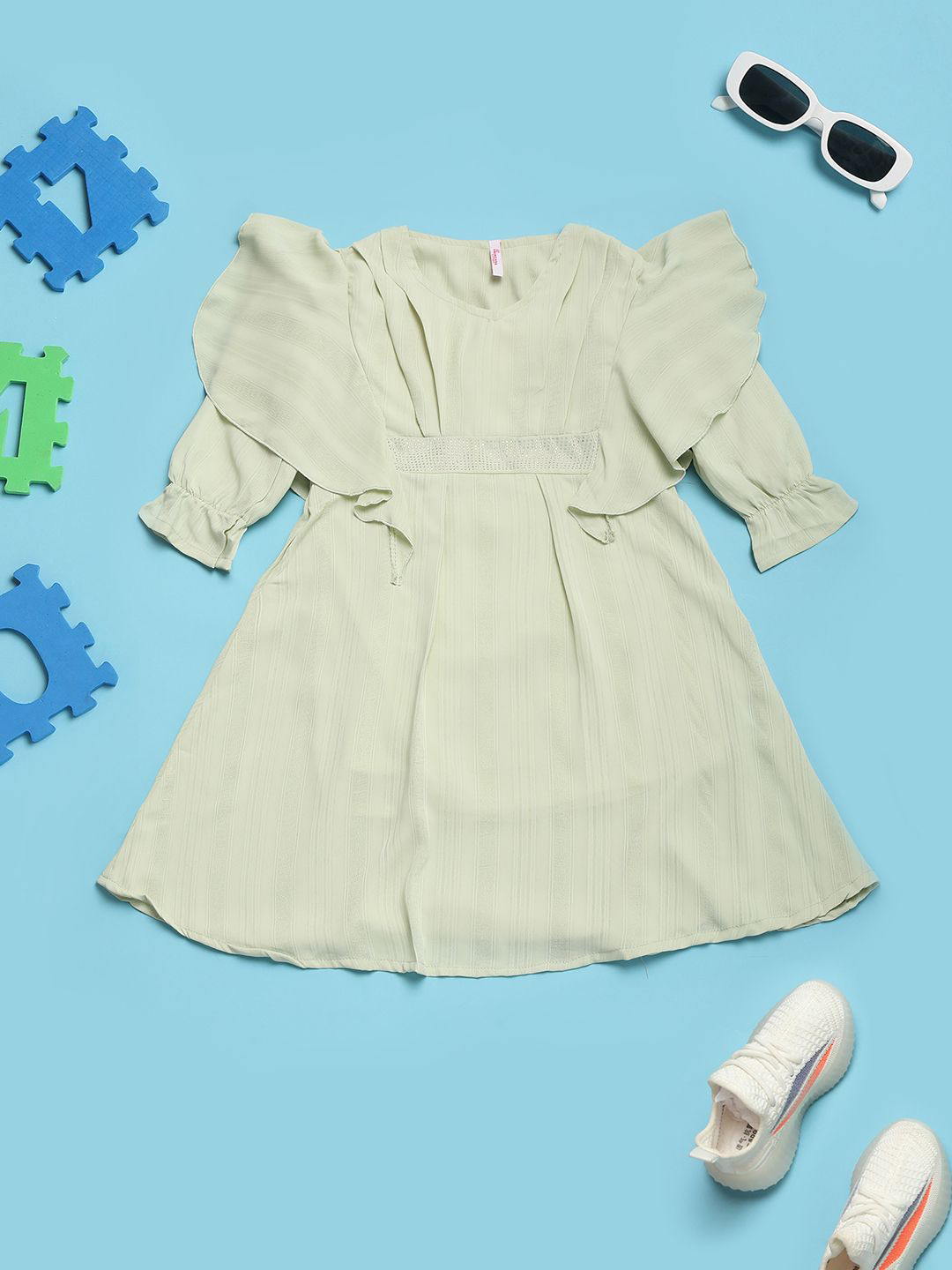 

V-Mart Fit & Flare Midi Dress, Green
