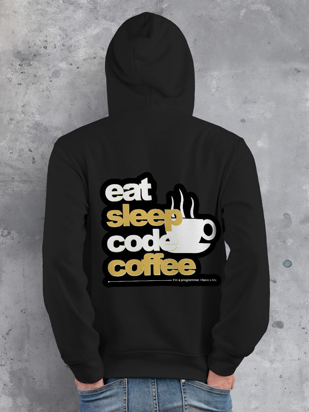 

fanideaz Men Printed Hooded Sweatshirt, Black