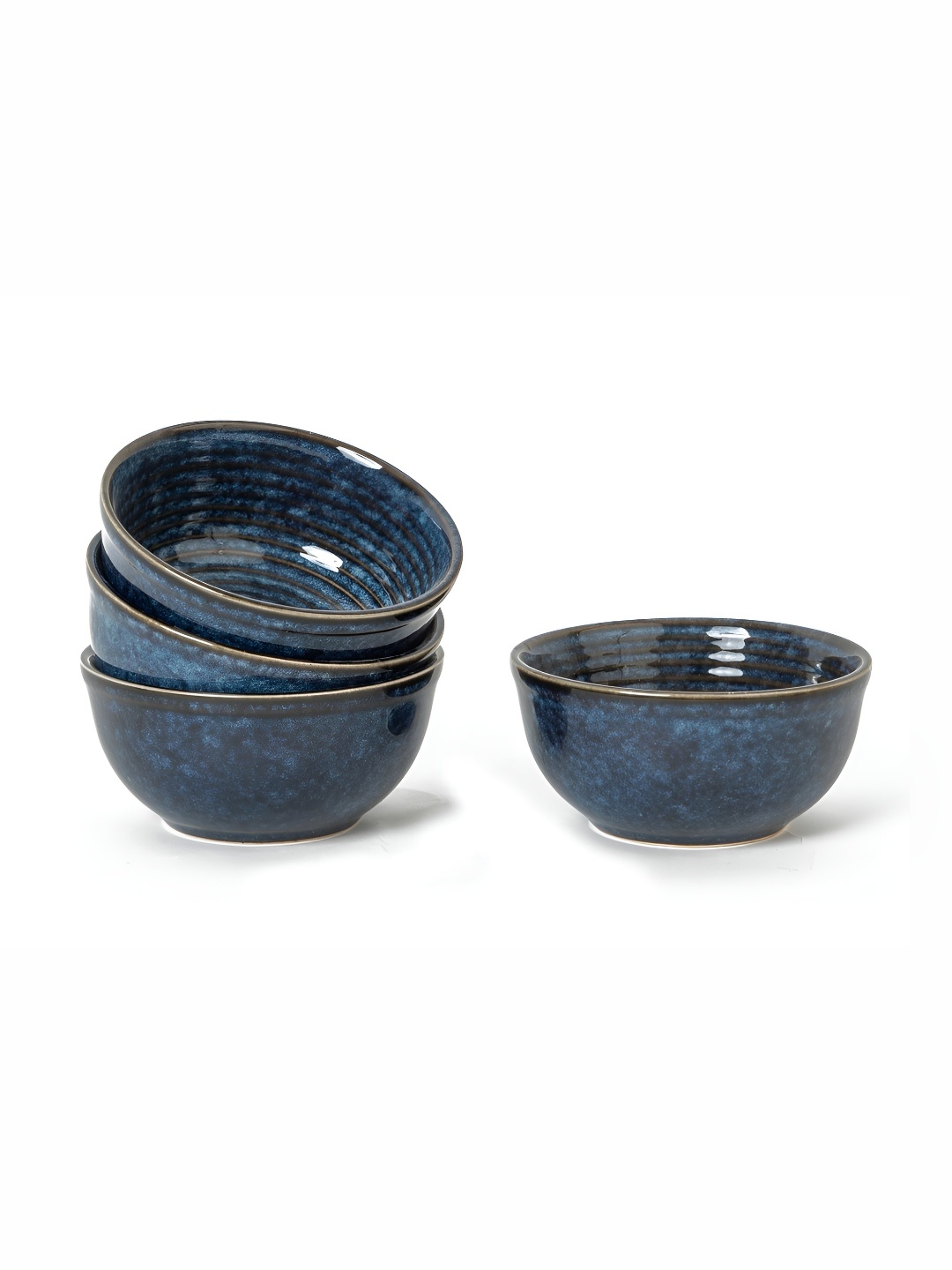 

BODHI HOUSE Blue 4 Pieces Porcelain Dishwasher and Microwave Safe Dinner Set