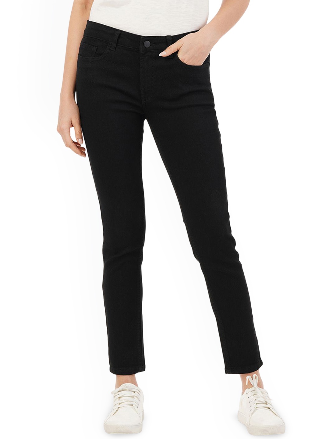 

INKD Women Skinny Fit Stretchable Jeans, Black