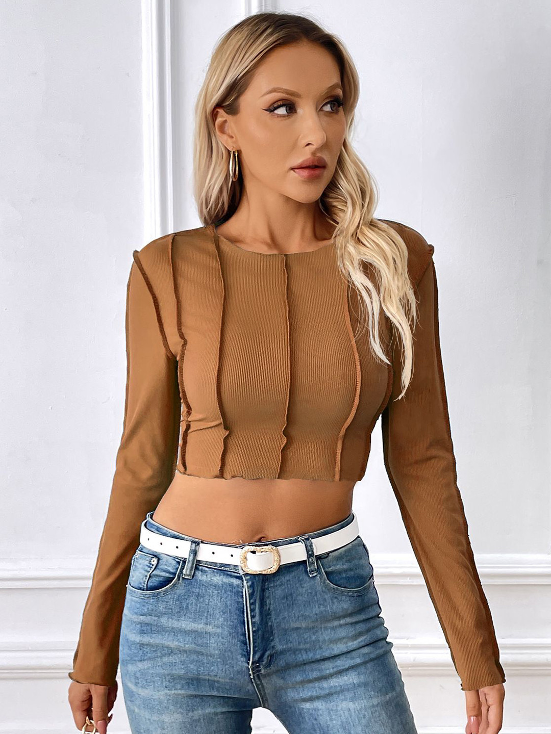 

HERE&NOW Crop Top, Brown