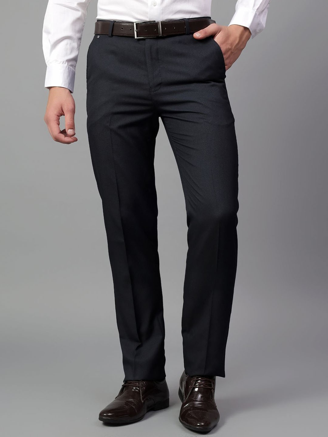 

Cantabil Men Trousers, Navy blue