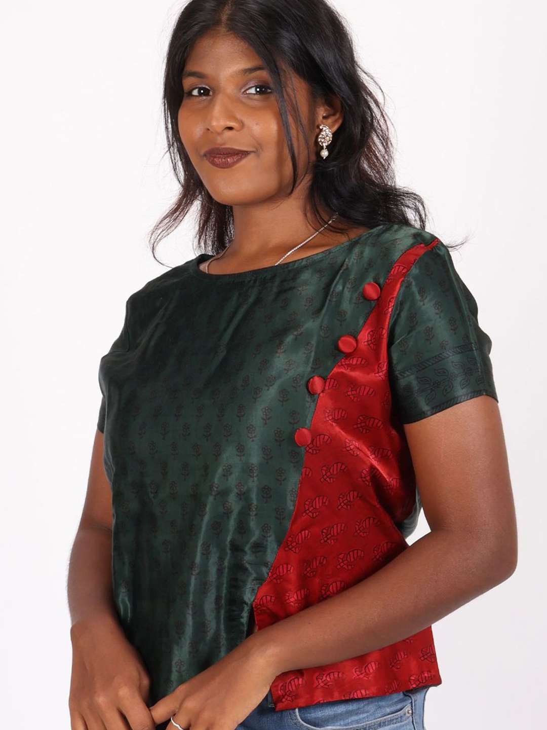 

Avishya Modal Print Top, Green