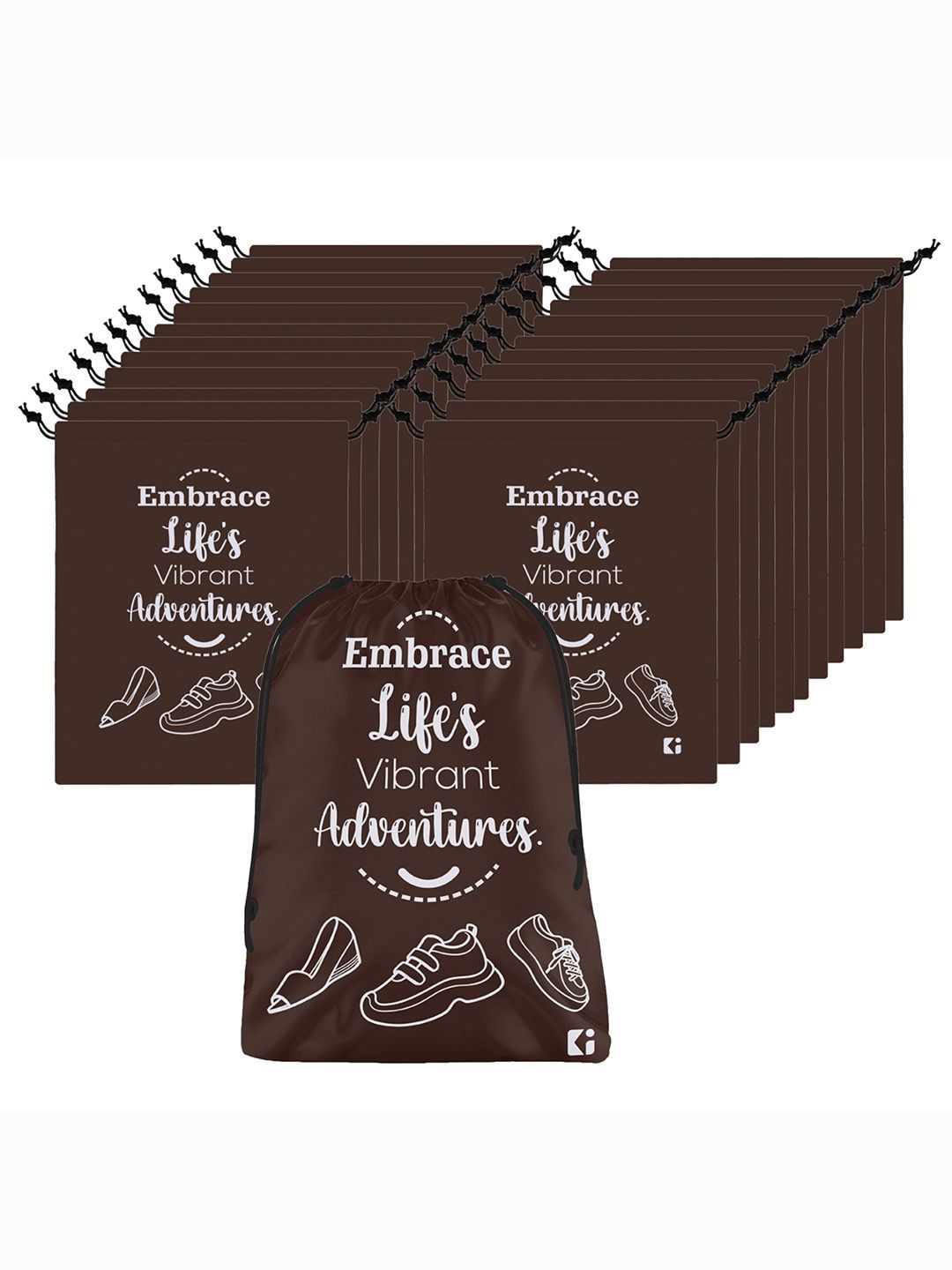 

Kuber Industries Set Of 24 Printed Non-Woven Shoe Cover Bags, Brown