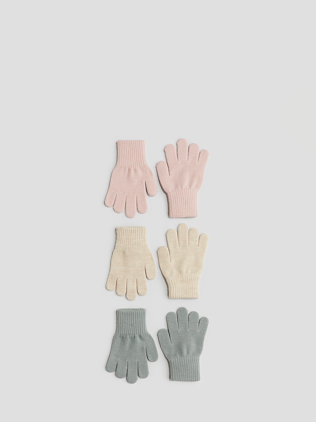 

H&M Boys Set Of 3 Gloves, Beige
