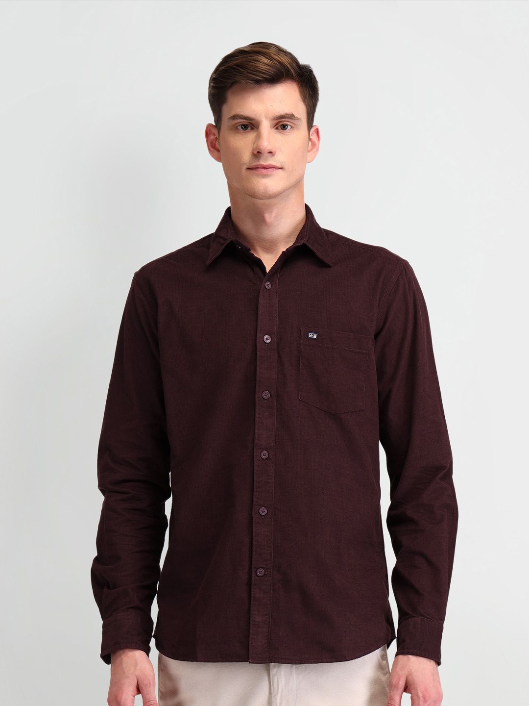 

Arrow Sport Men Manhattan Slim Fit Opaque Casual Shirt, Burgundy