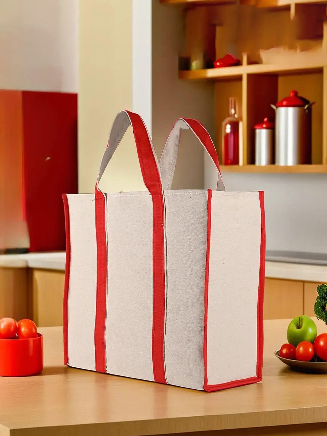 

Kuber Industries Unisex Solid Shopper Tote Bag, White