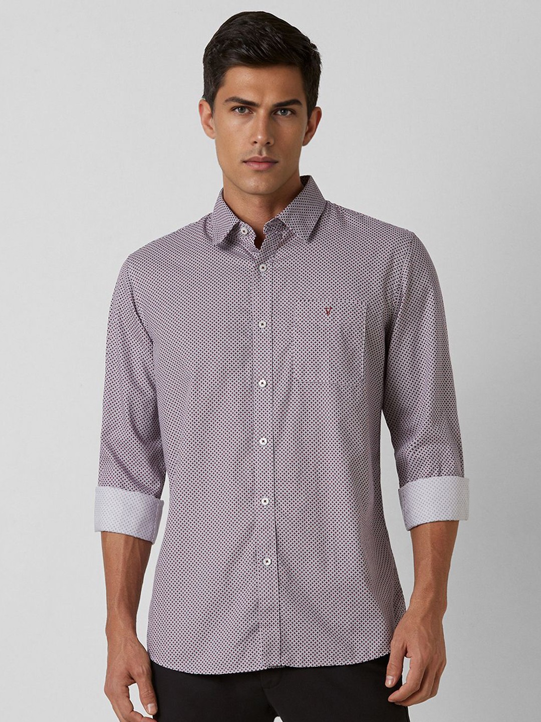 

Van Heusen Sport Men Slim Fit Opaque Printed Casual Shirt, Purple