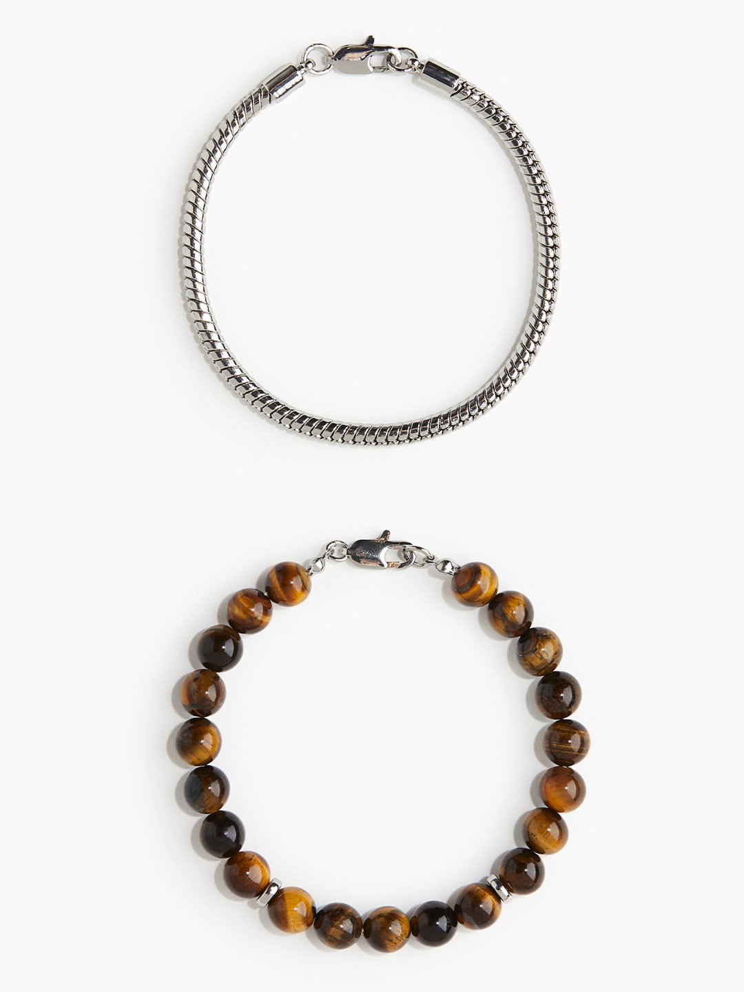 

H&M Men 2-Pack Bracelet, Silver