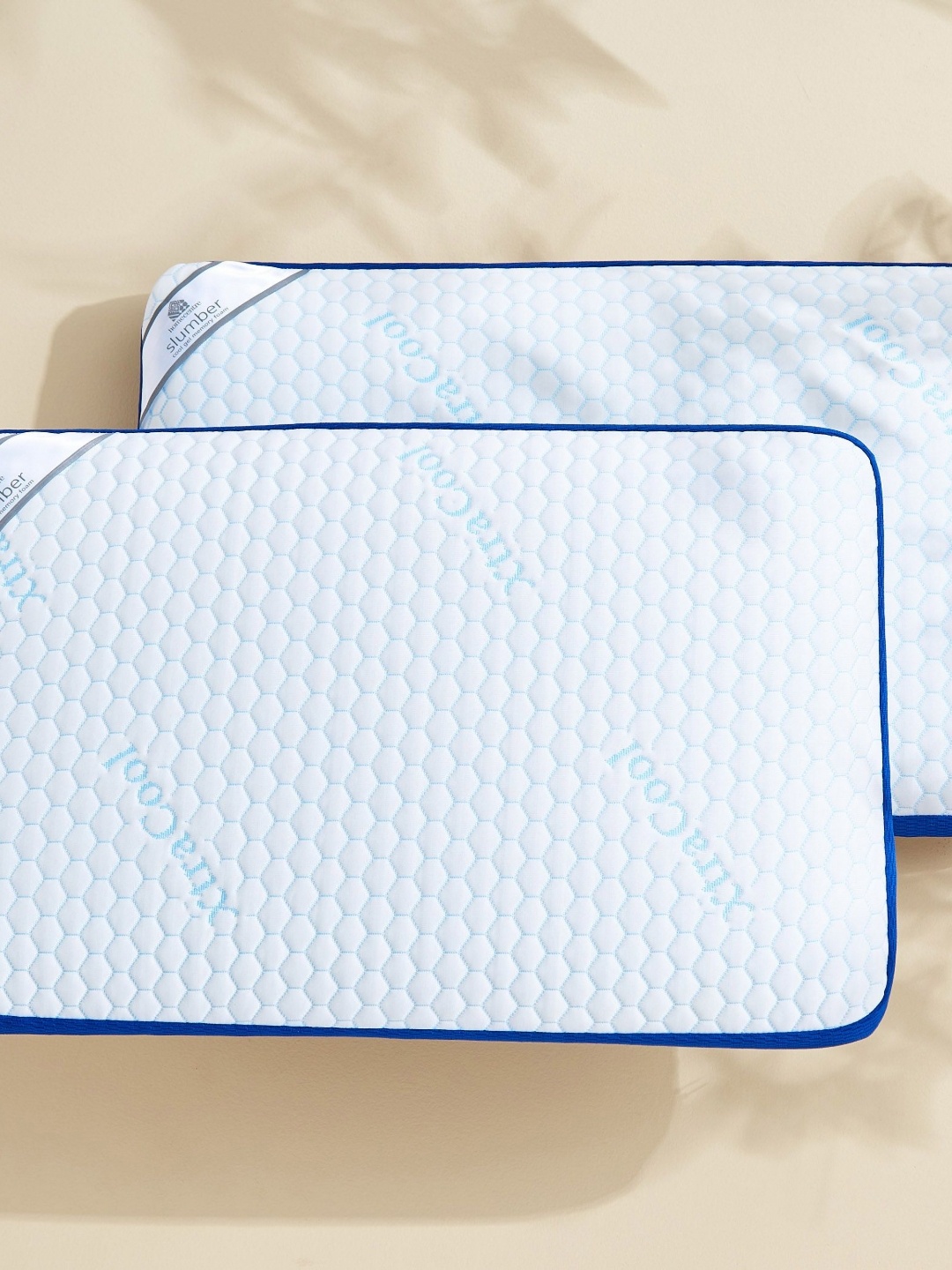 

Home Centre Blue Set of 2 Memory Foam Filled Cotton Sleep Pillow