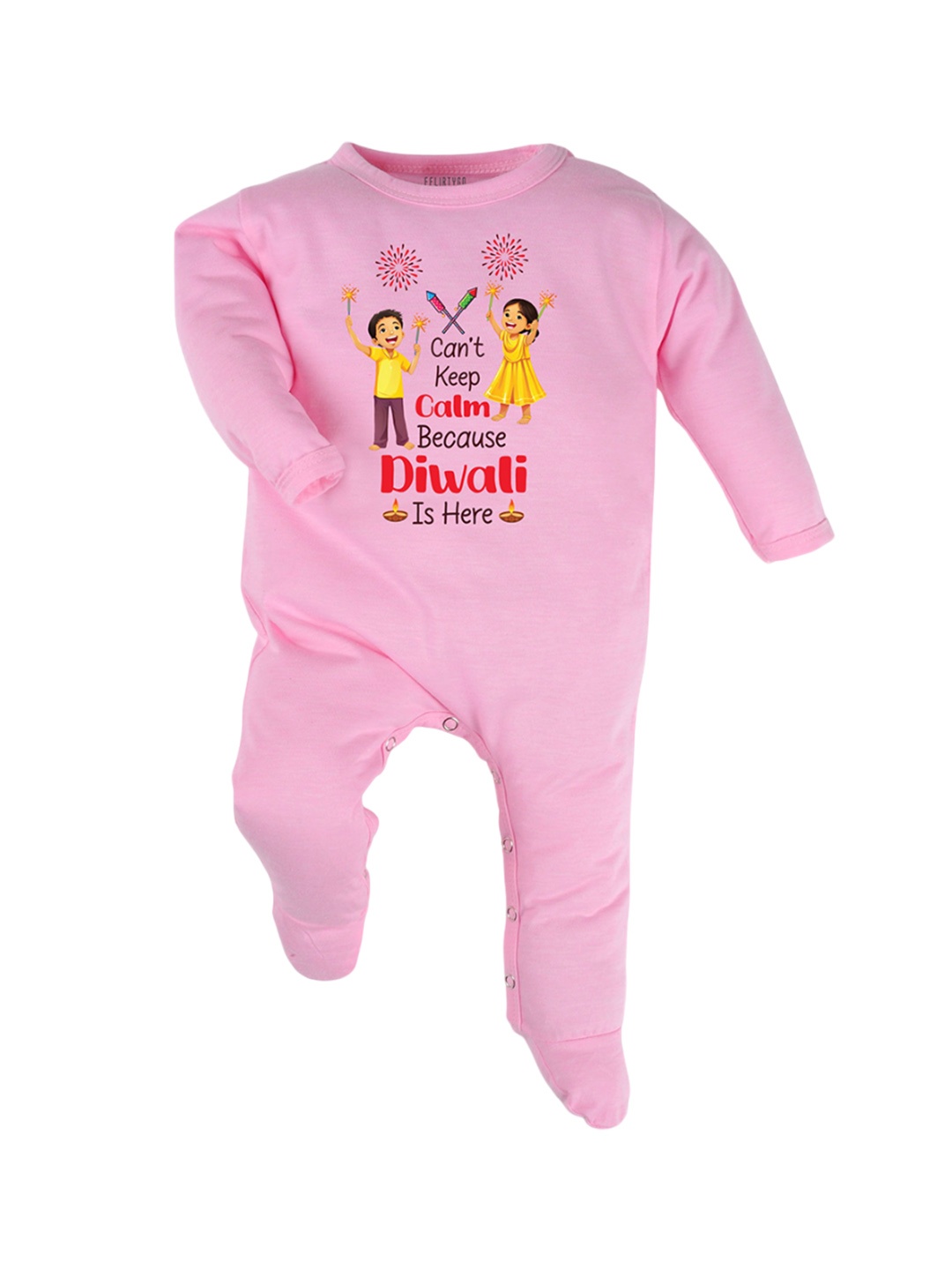 

FFLIRTYGO Unisex Kids Printed Cotton Sleepsuit, Pink