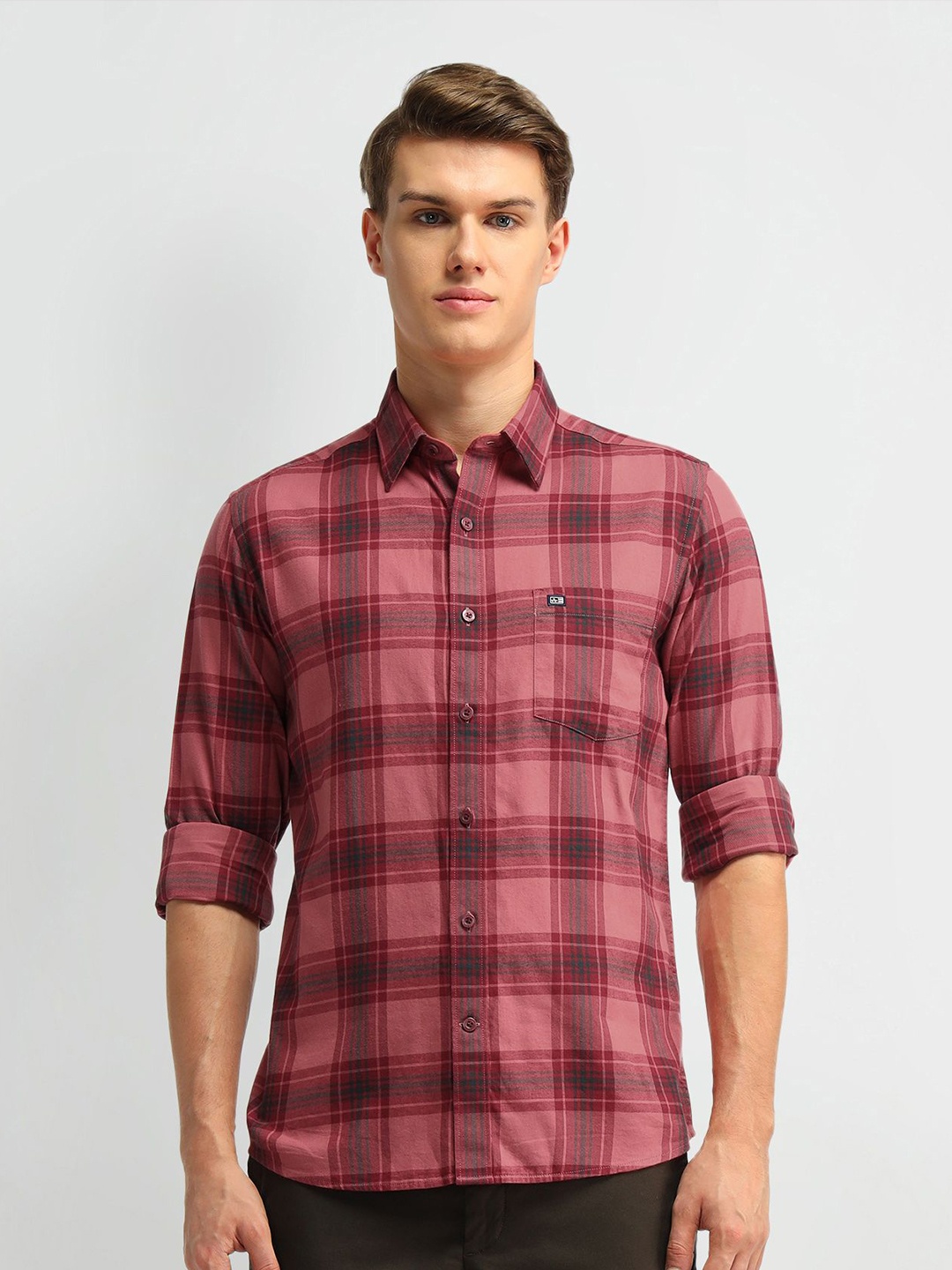 

Arrow Sport Men Manhattan Slim Fit Tartan Checks Opaque Checked Casual Shirt, Red